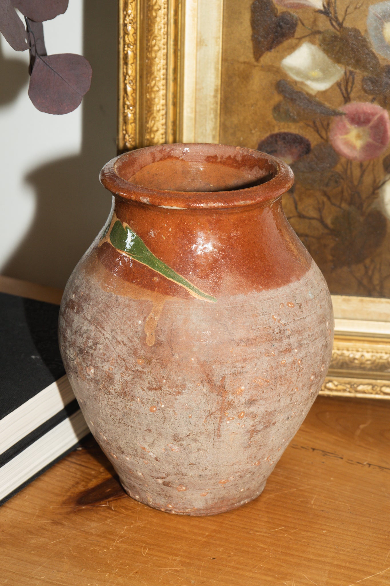 Yellow & Green Glaze Terracotta Pot
