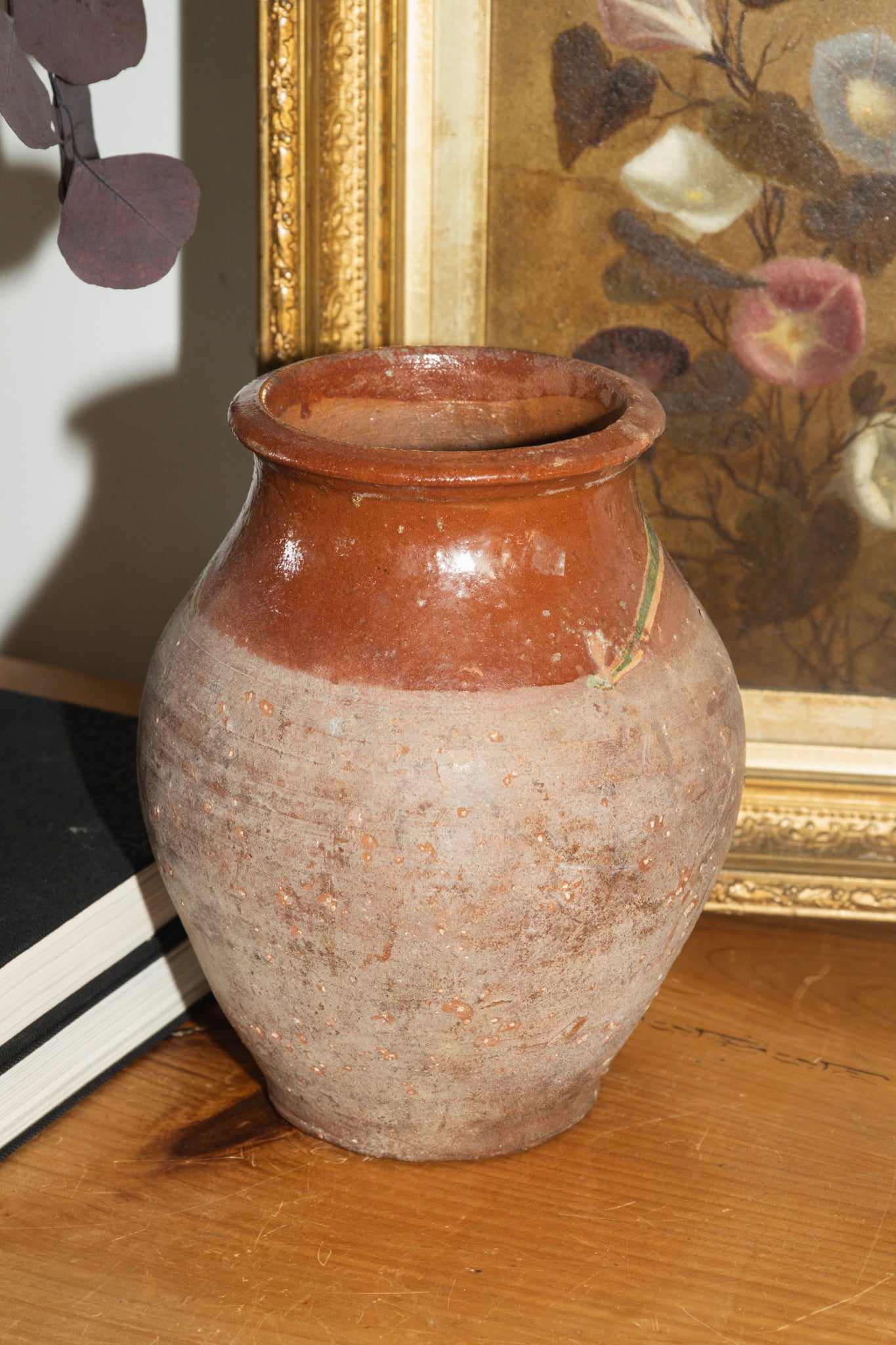 Yellow & Green Glaze Terracotta Pot