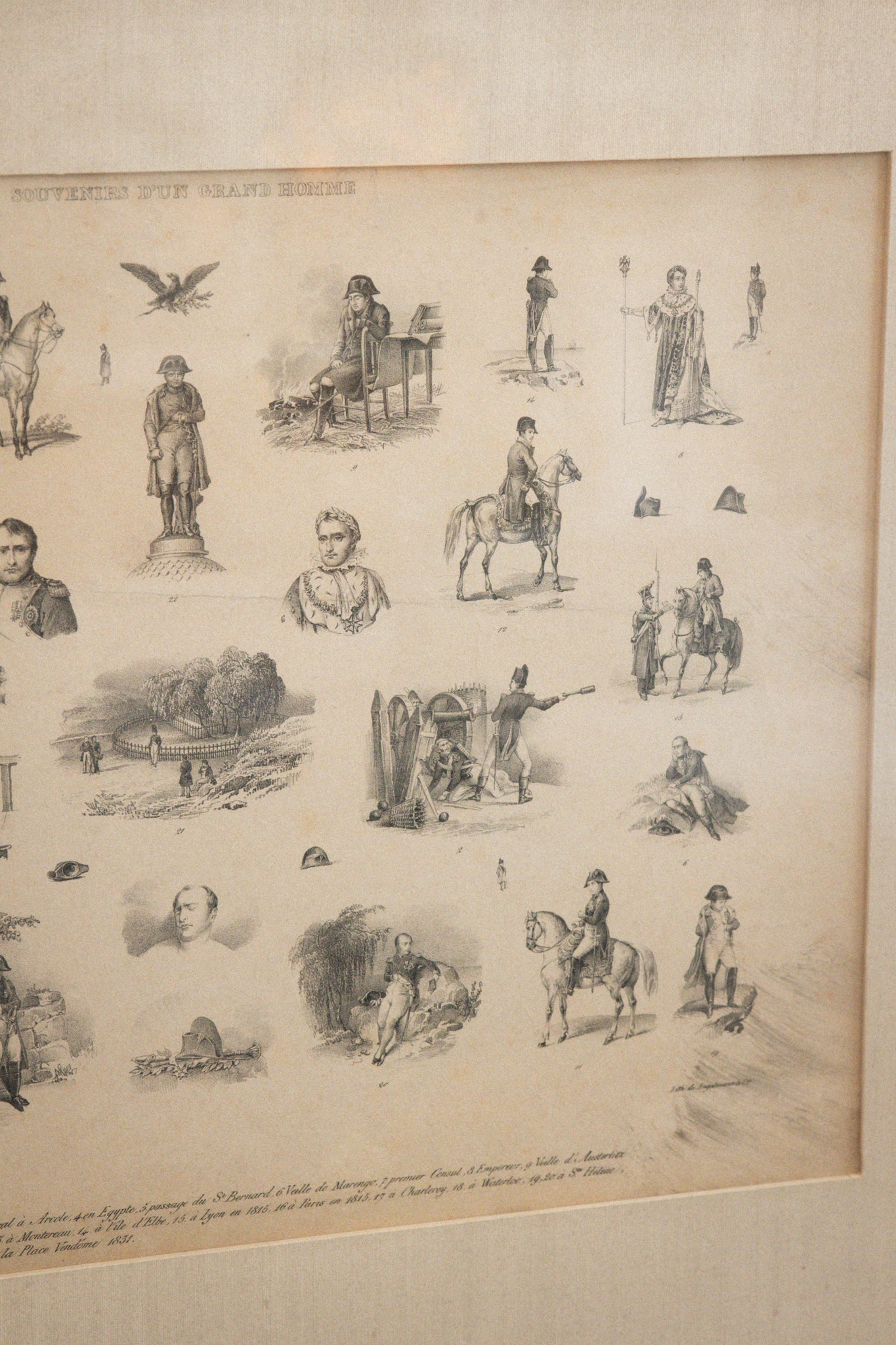 Antique Illustration of Napoleon Bonaparte Framed