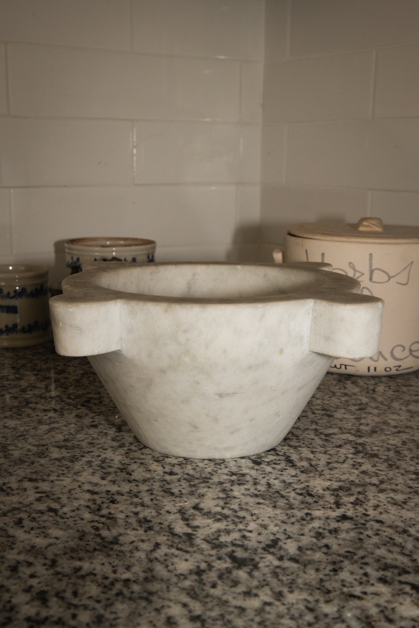 White Marble Mortar and Masher