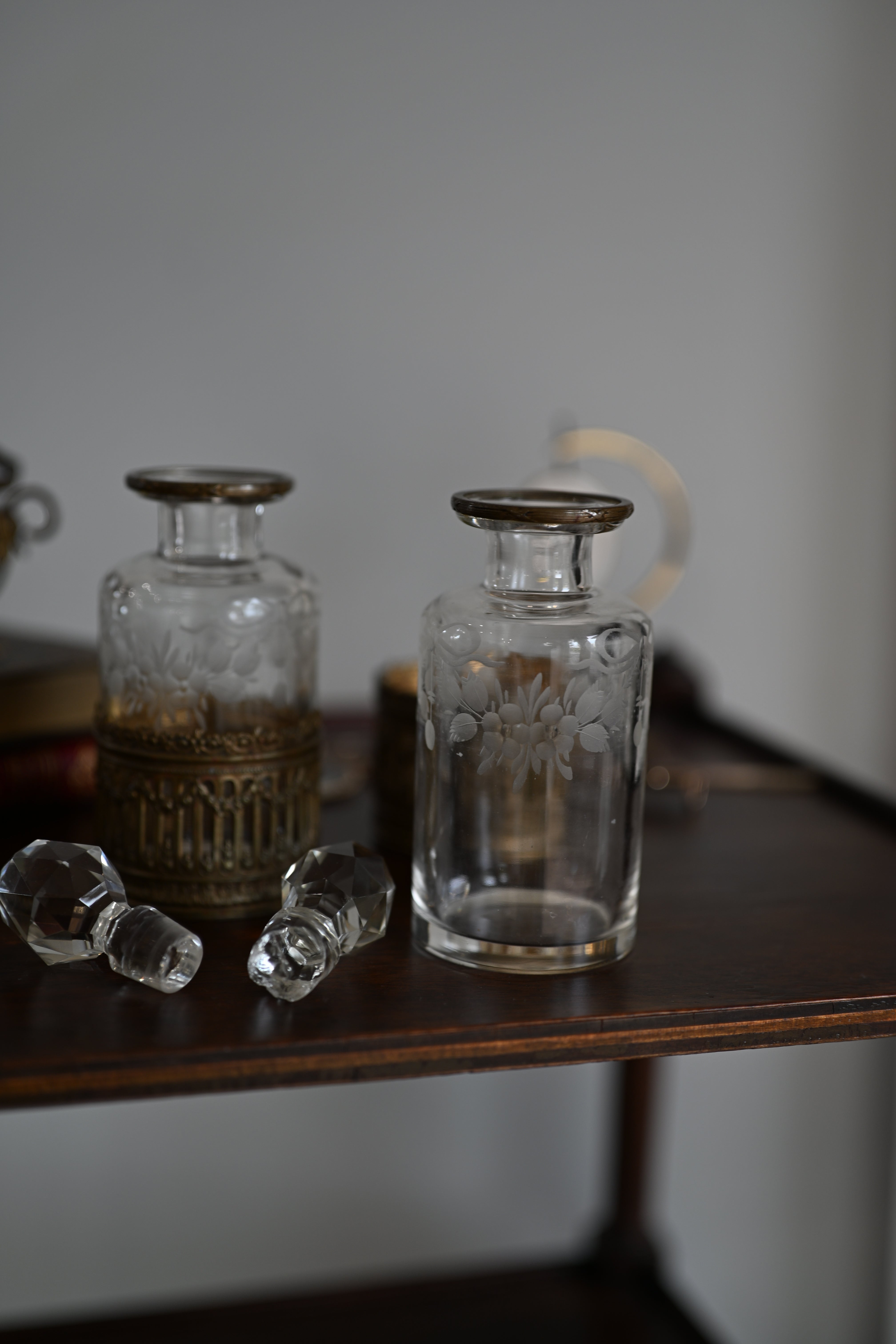 French Crystal and ormolu perfume bottles 