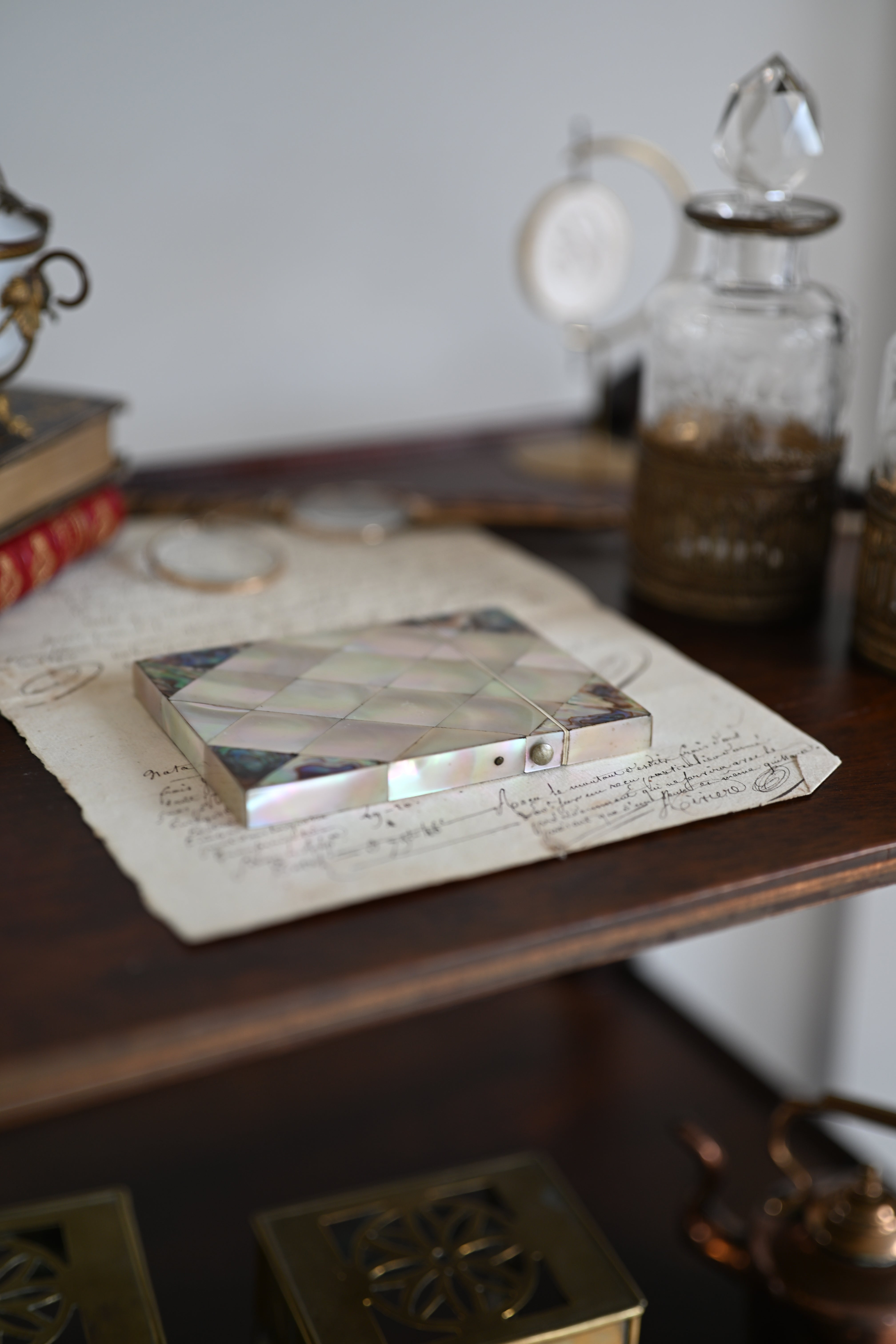 Mother of Pearl and Abalone Calling Card Case