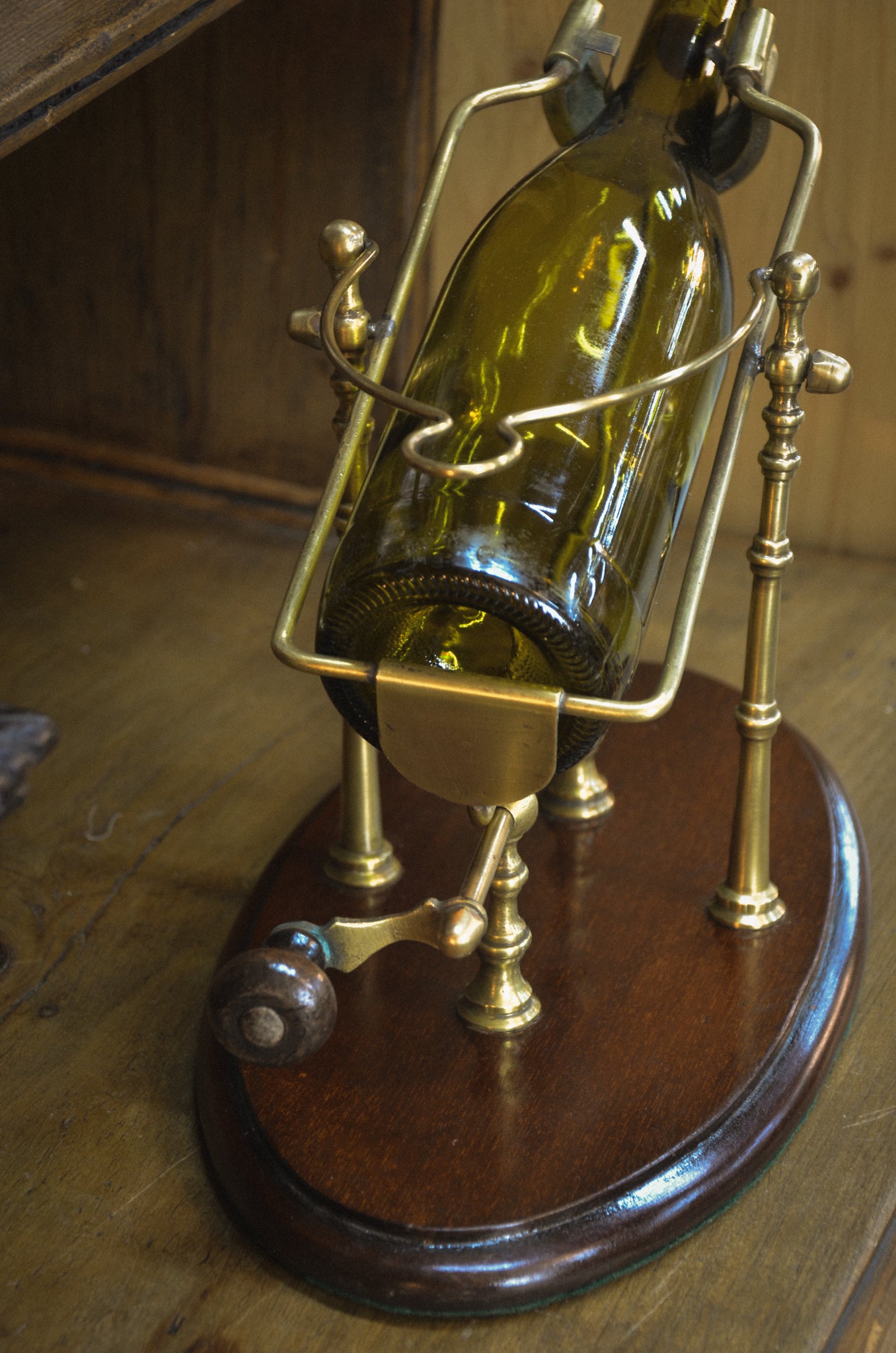 English Brass Wine Decanting Cradle