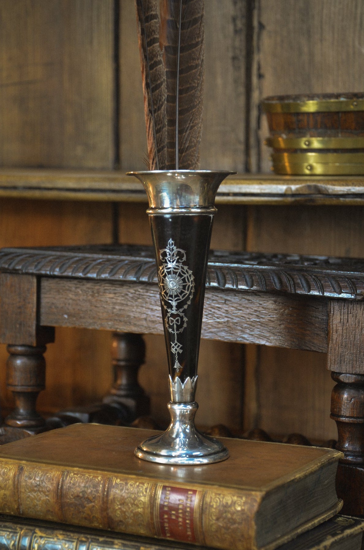 Tortoiseshell & Silver Budvase
