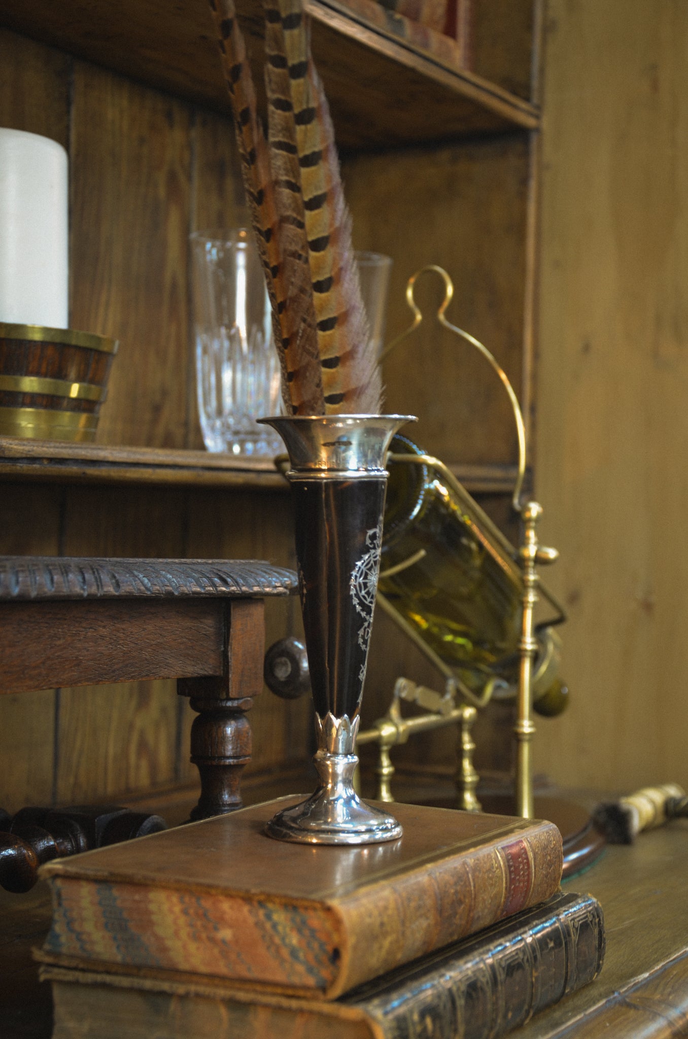 Tortoiseshell & Silver Budvase