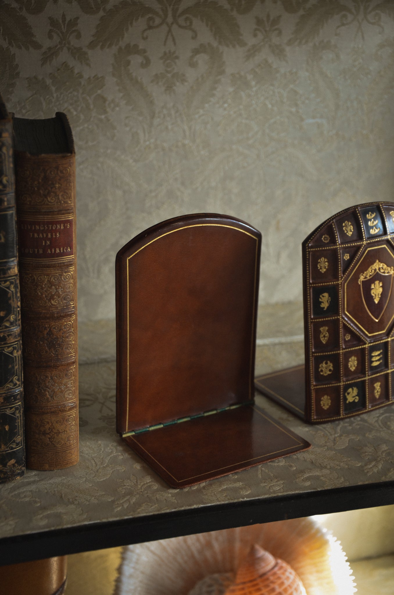 Italian Leather Bound Bookends