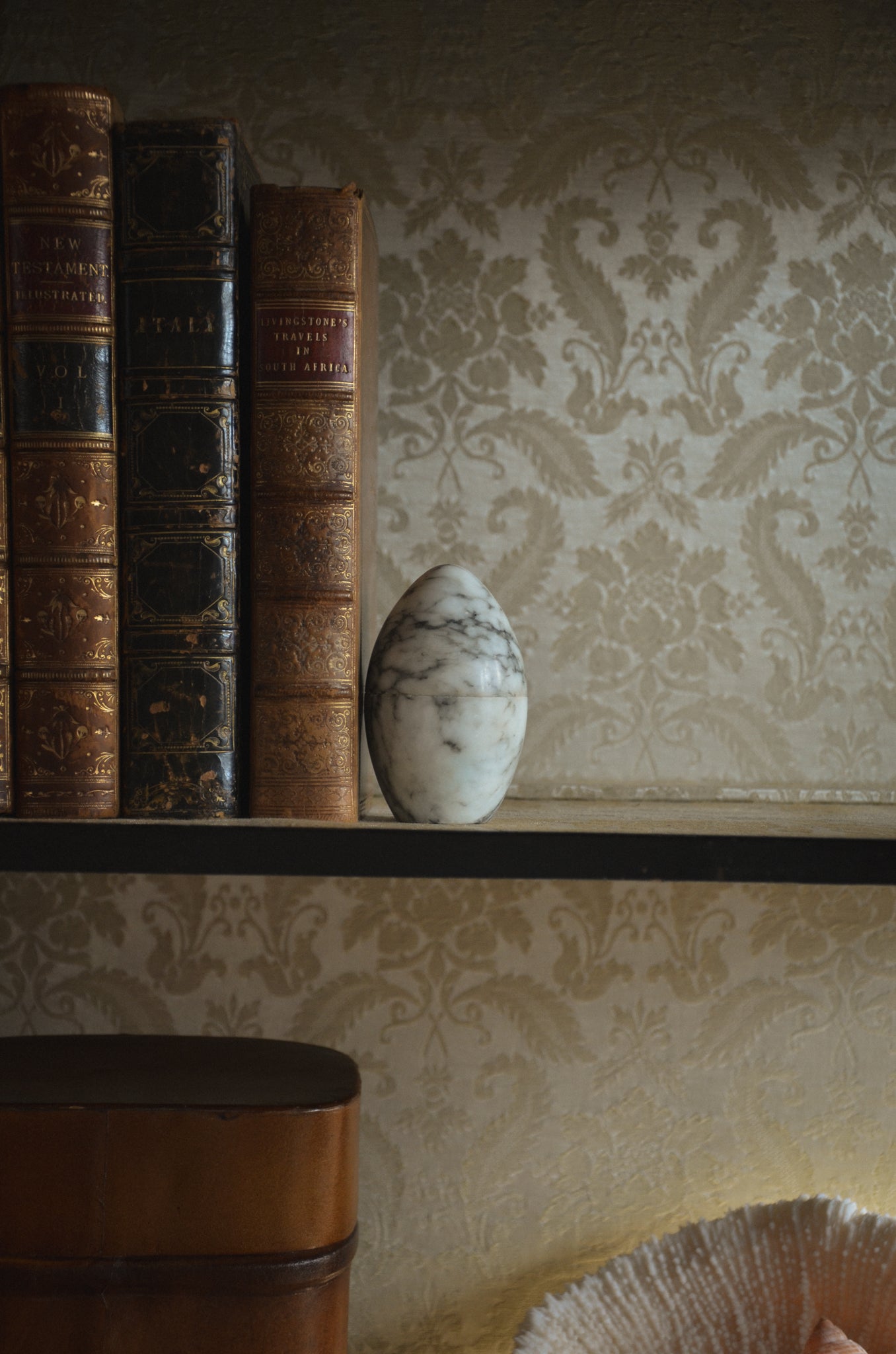 Vintage Lidded Alabaster Egg