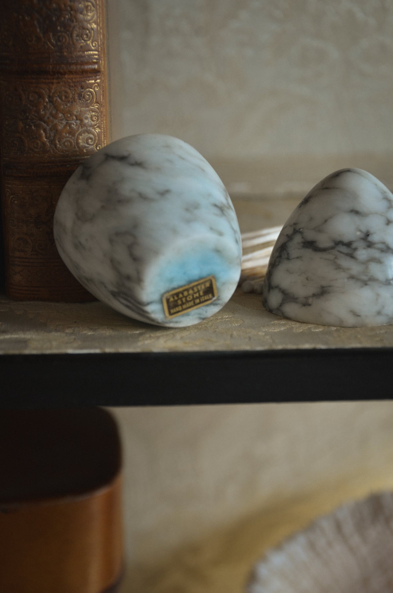 Vintage Lidded Alabaster Egg