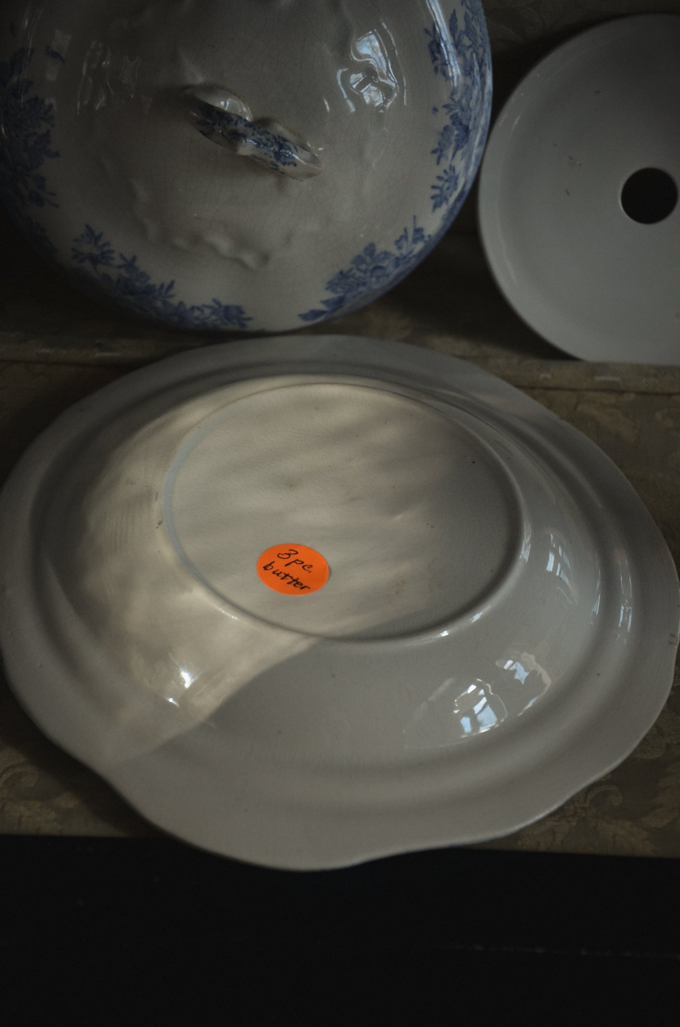 Antique Asiatic Pheasant Lidded Butter Dish