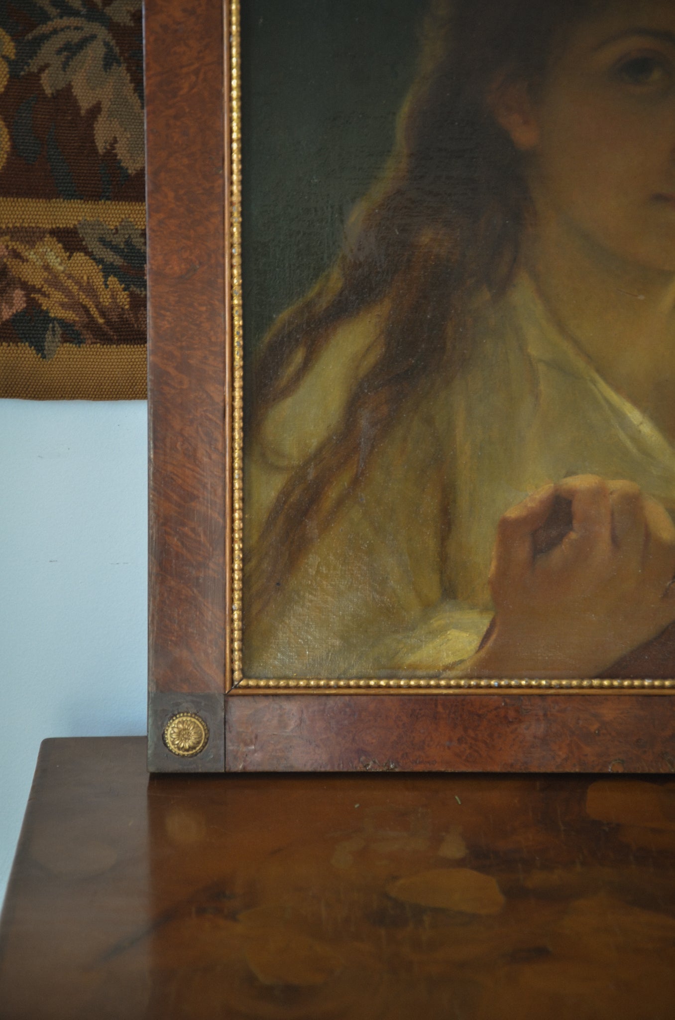 Female Portrait Bibliophile Large Oil Painting on Canvas