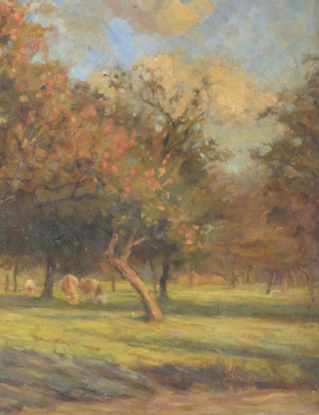 Antique Pastoral Cow Painting
