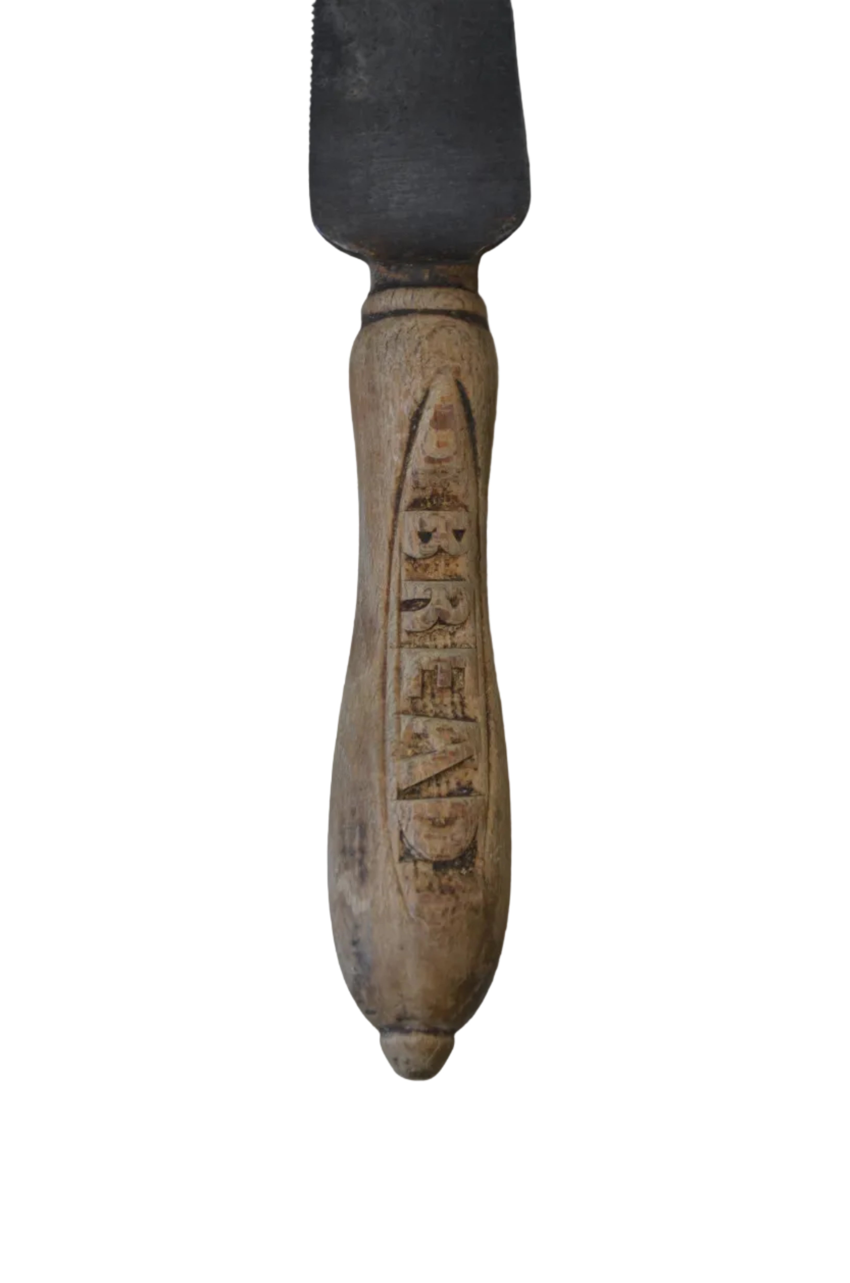 Englished Carved Wood Bread Knives