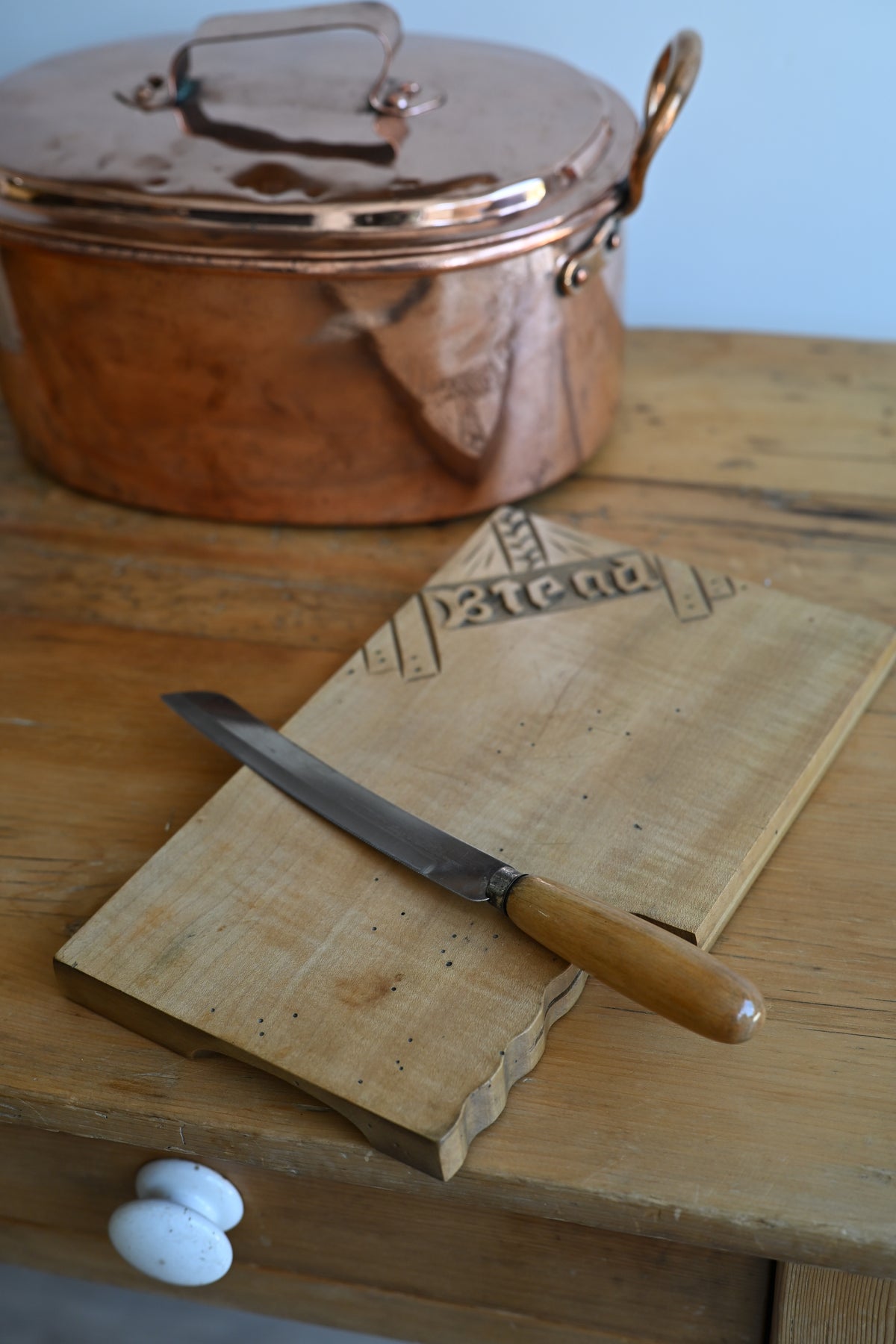 English Bread Knife and Board