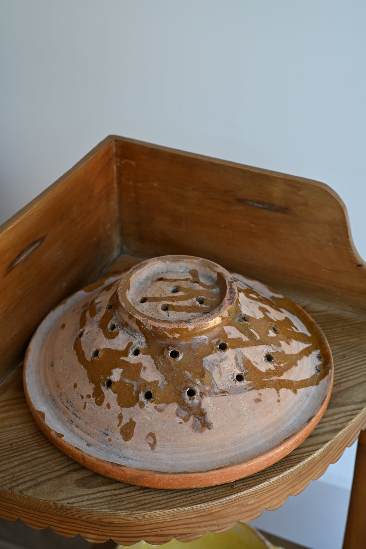 French 19th Century Orange Glaze Strainer