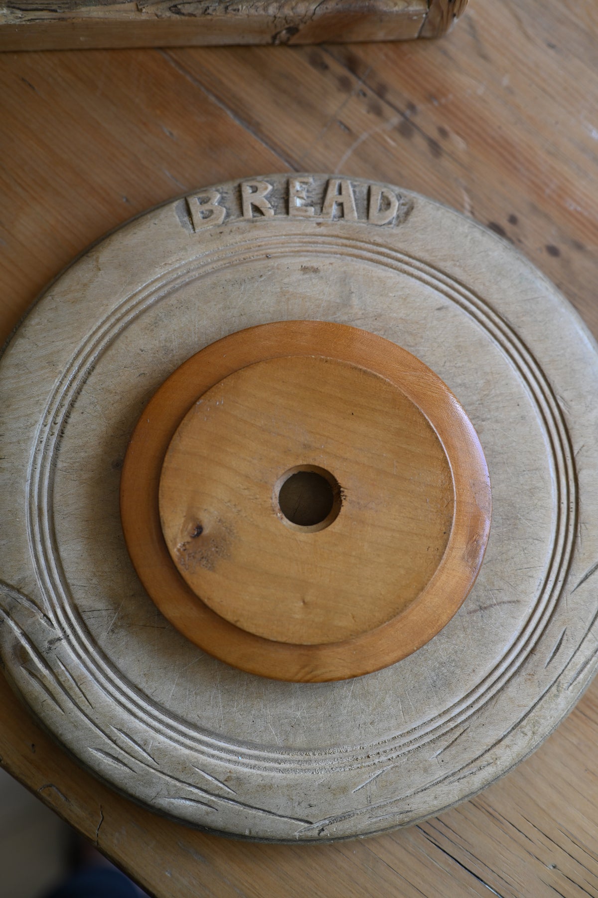 English Wooden Carved Butter Dish