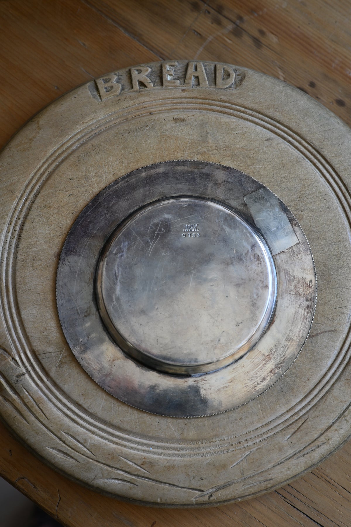 English Silverplate and Blue Willow Butter Dish