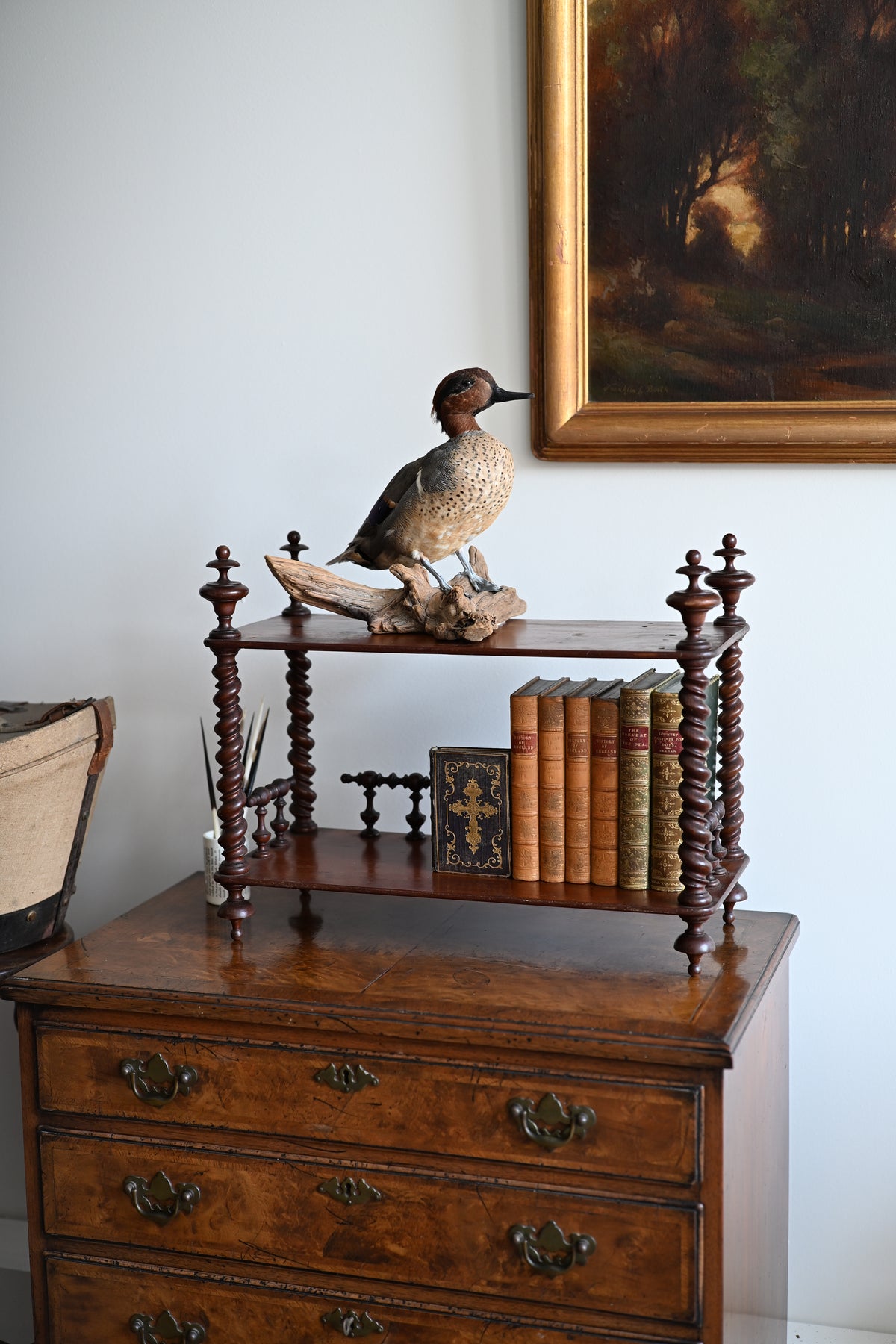 English 19th Century Mahogany Barley Twist What not Shelf
