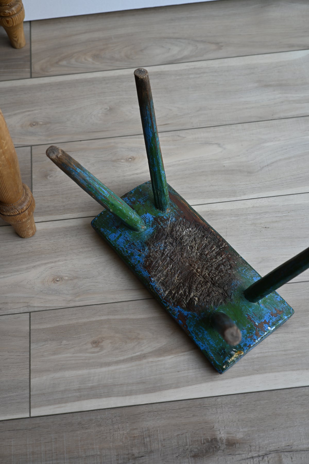 Antique English Kindling Cutting Stool