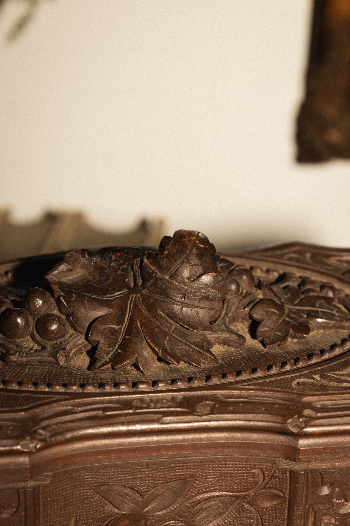 Antique 19th Century Swiss Black Forest Jewelry Box