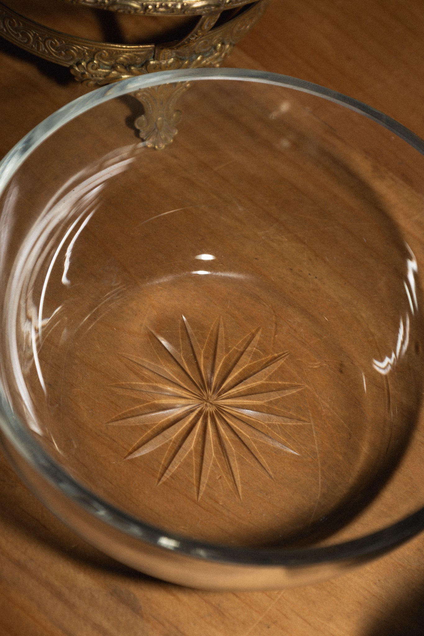 Brass and Glass Footed Candy Dish