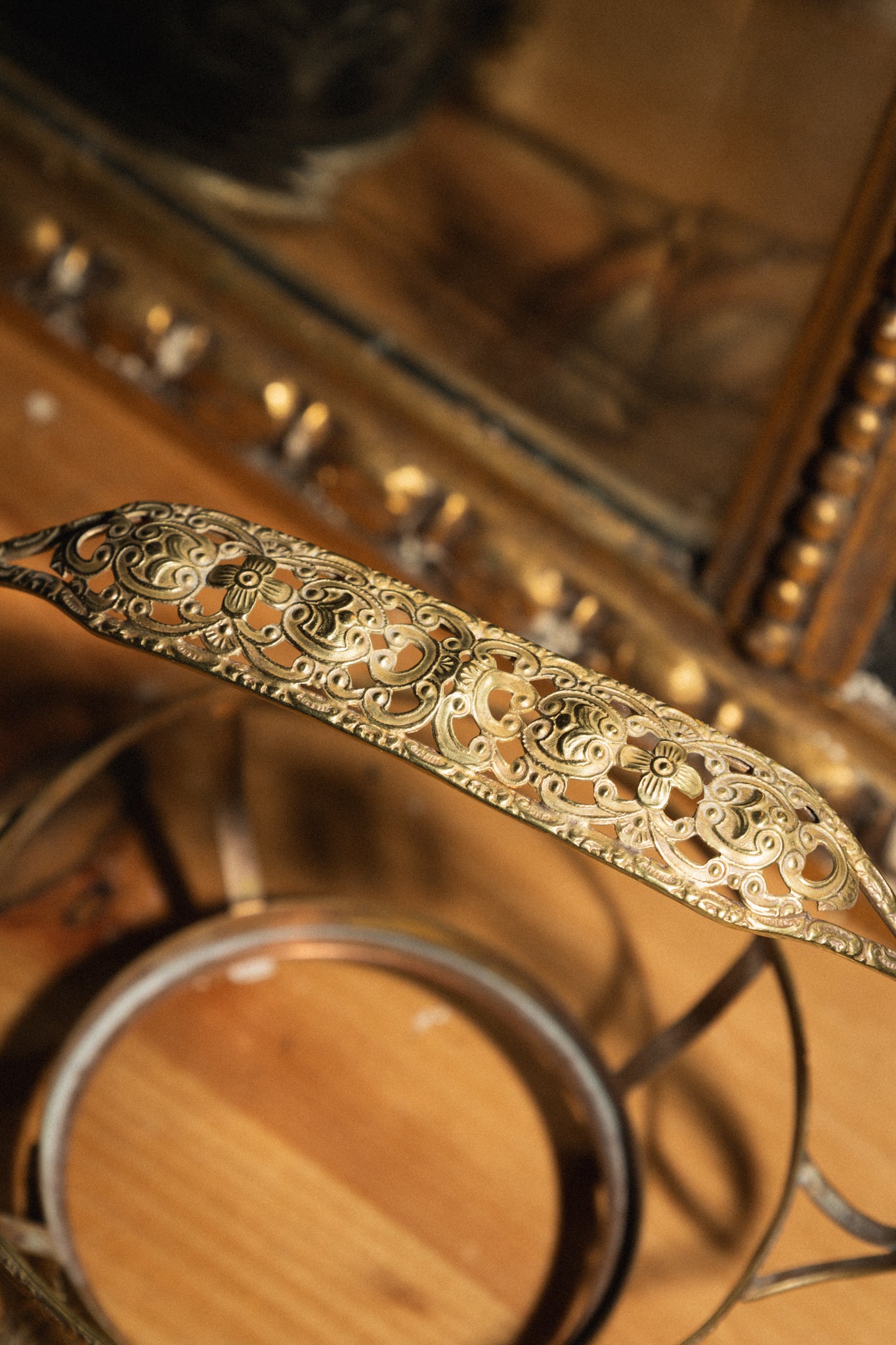 Brass and Glass Footed Candy Dish