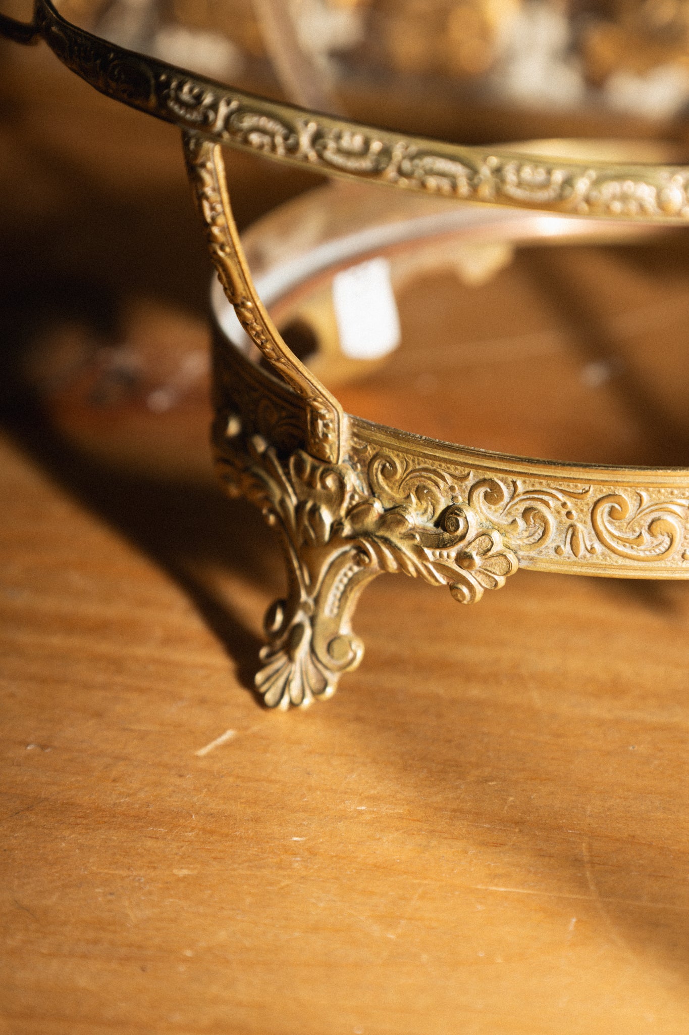 Brass and Glass Footed Candy Dish