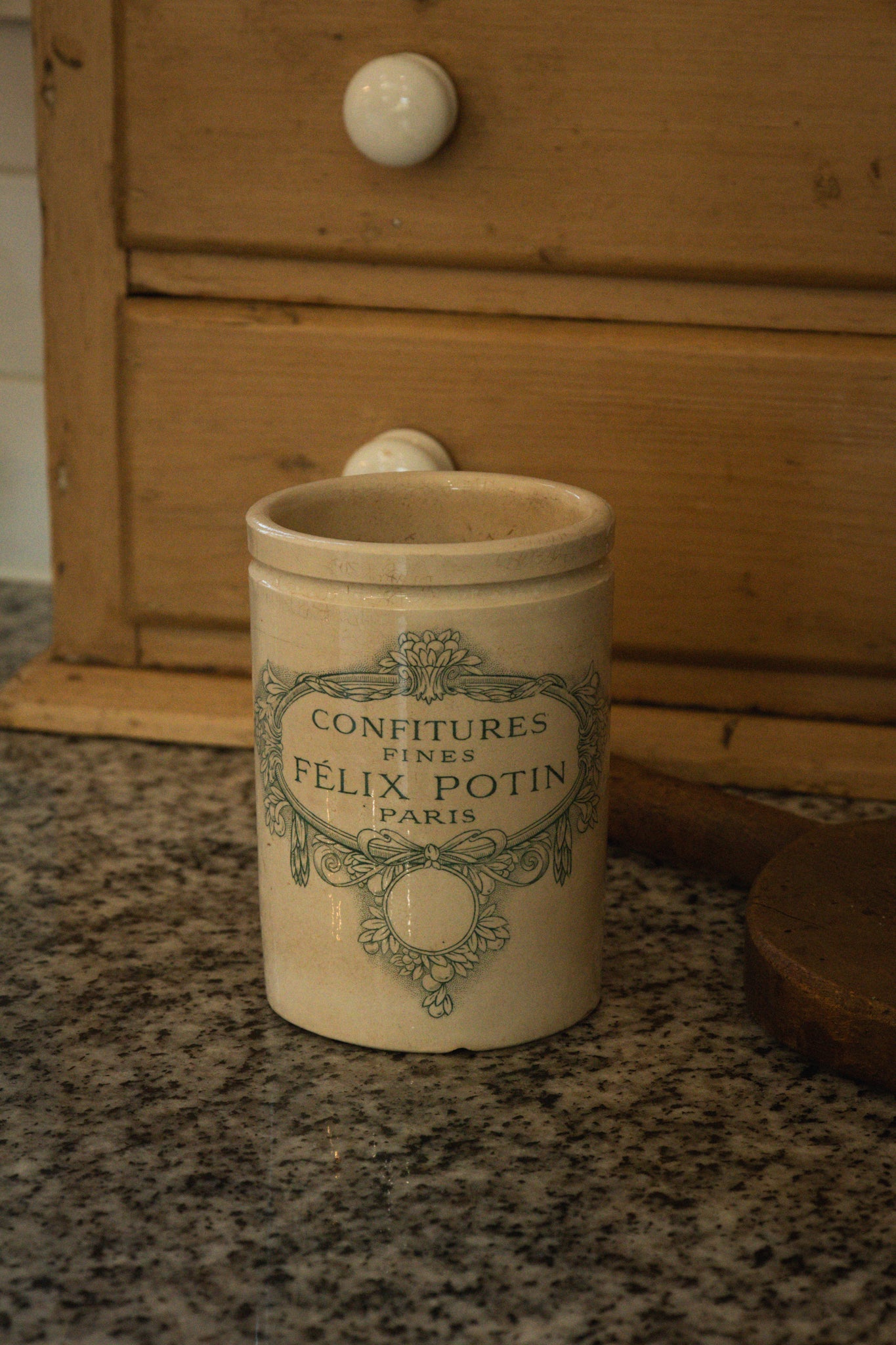 Felix Potin Antique French Ironstone Jar