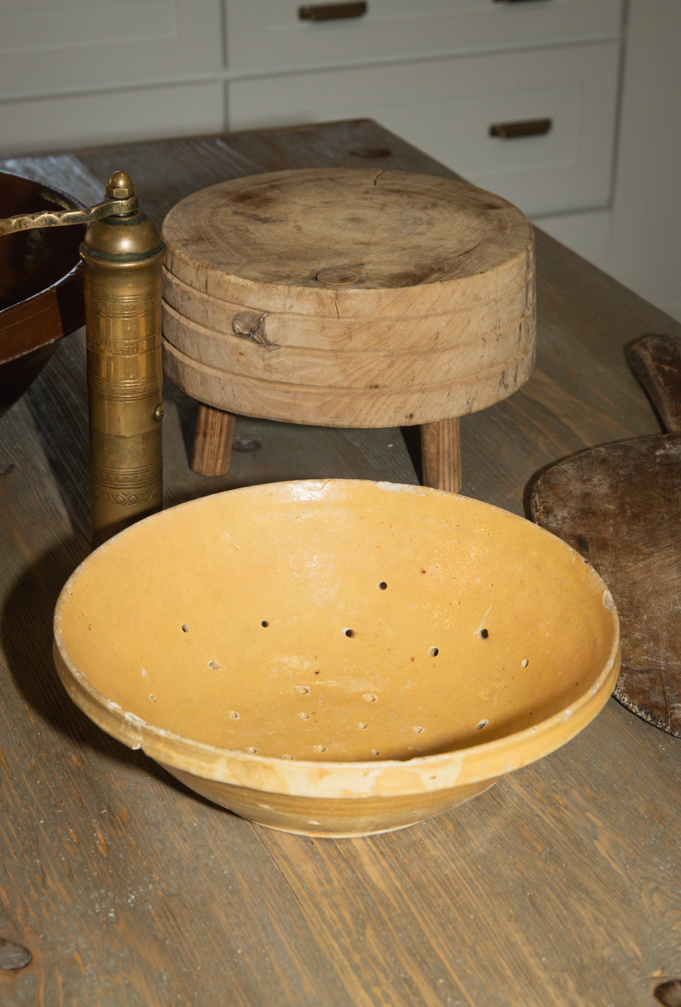 Antique French Yellow Berry Strainer