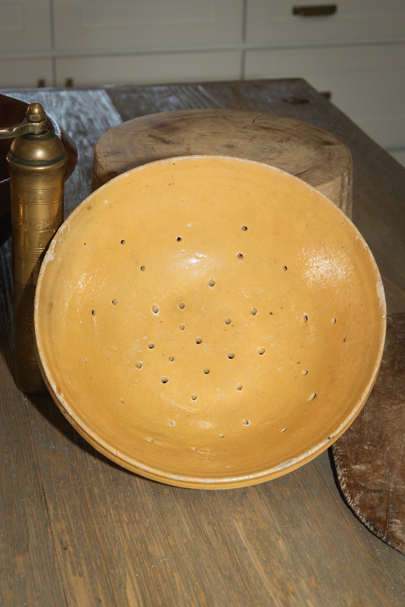 Antique French Yellow Berry Strainer