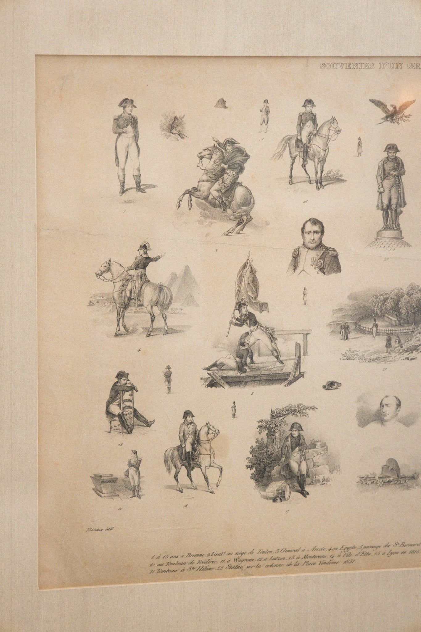 Antique Illustration of Napoleon Bonaparte Framed