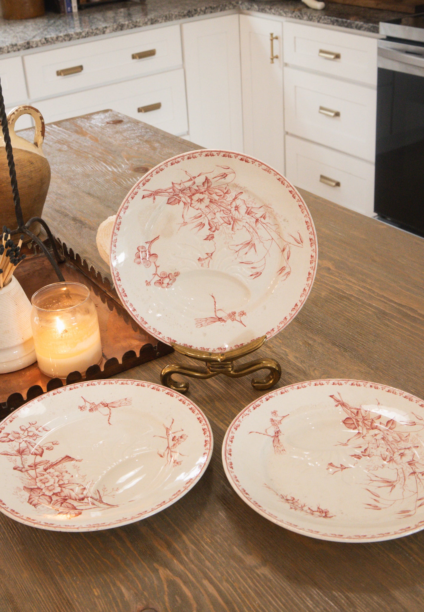 Set of 3 Antique Ironstone Carmen Plates