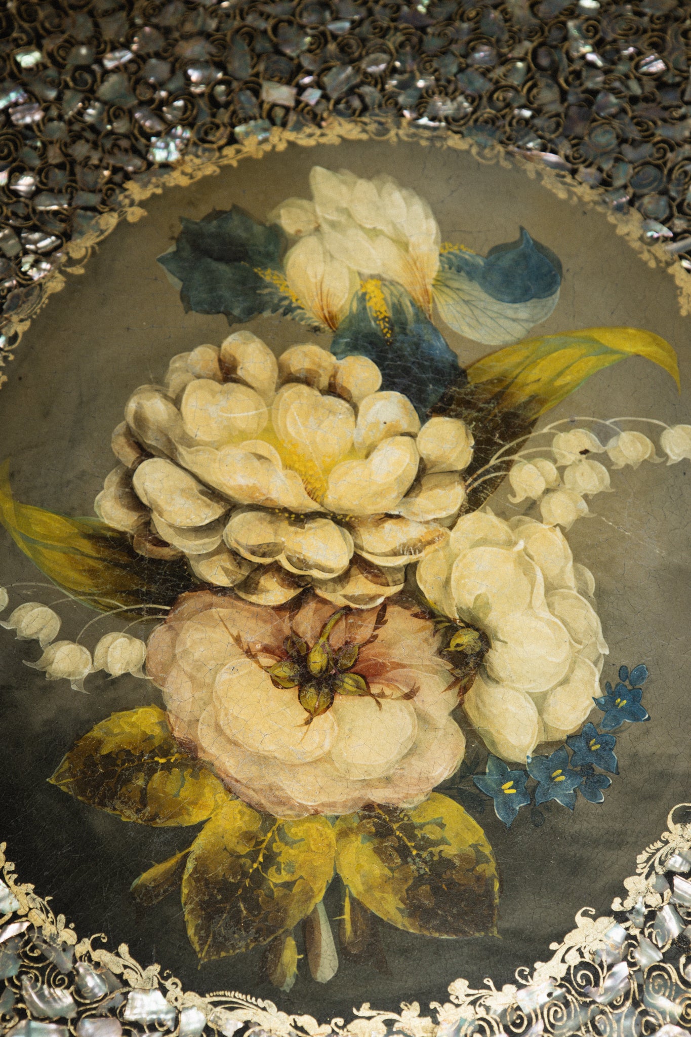 Victorian Abalone and Floral Painted Portfolio