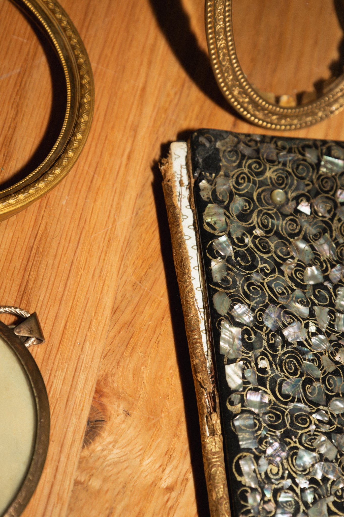 Victorian Abalone and Floral Painted Portfolio