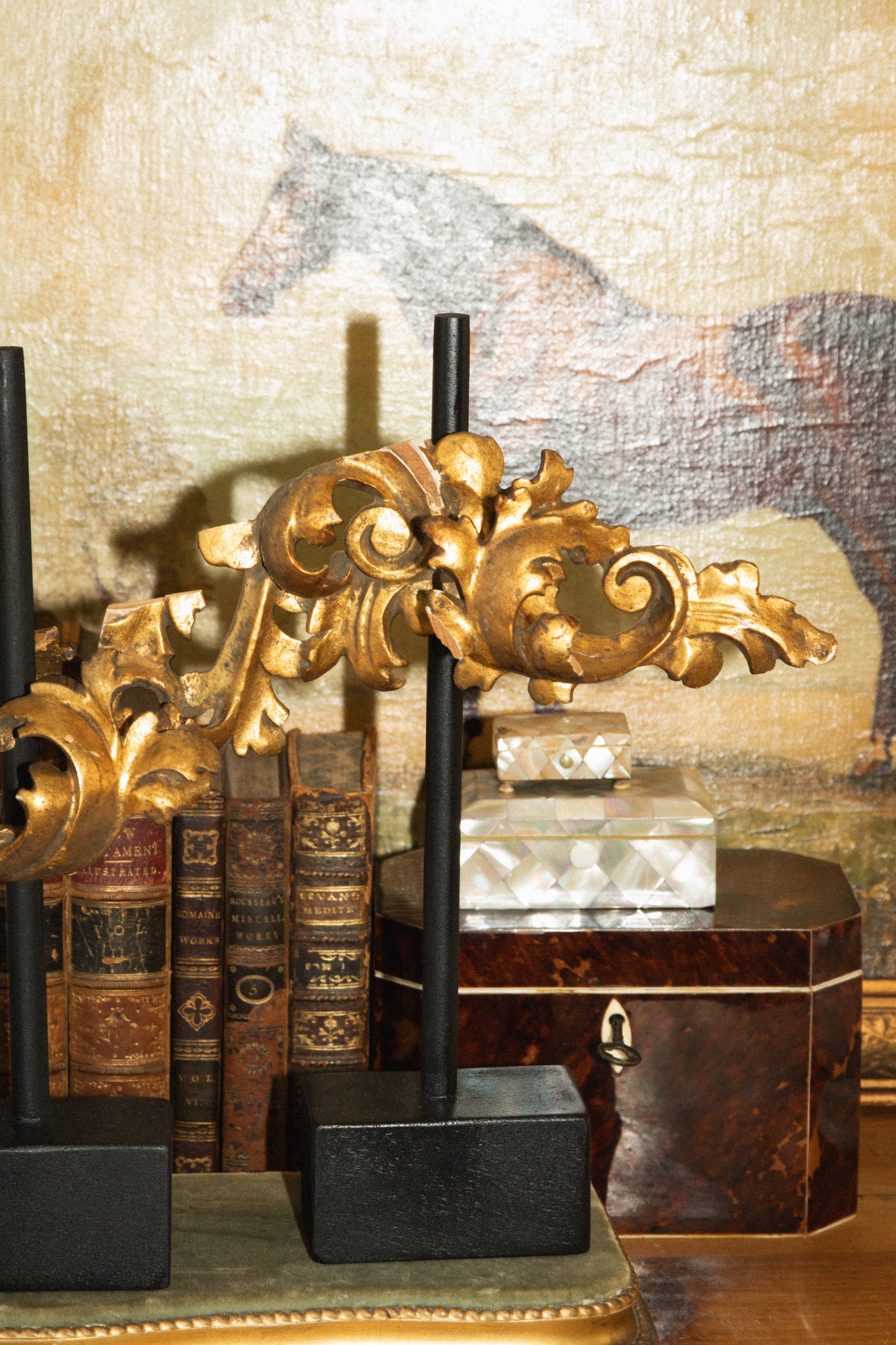 French Gilded Wood Salvage Display