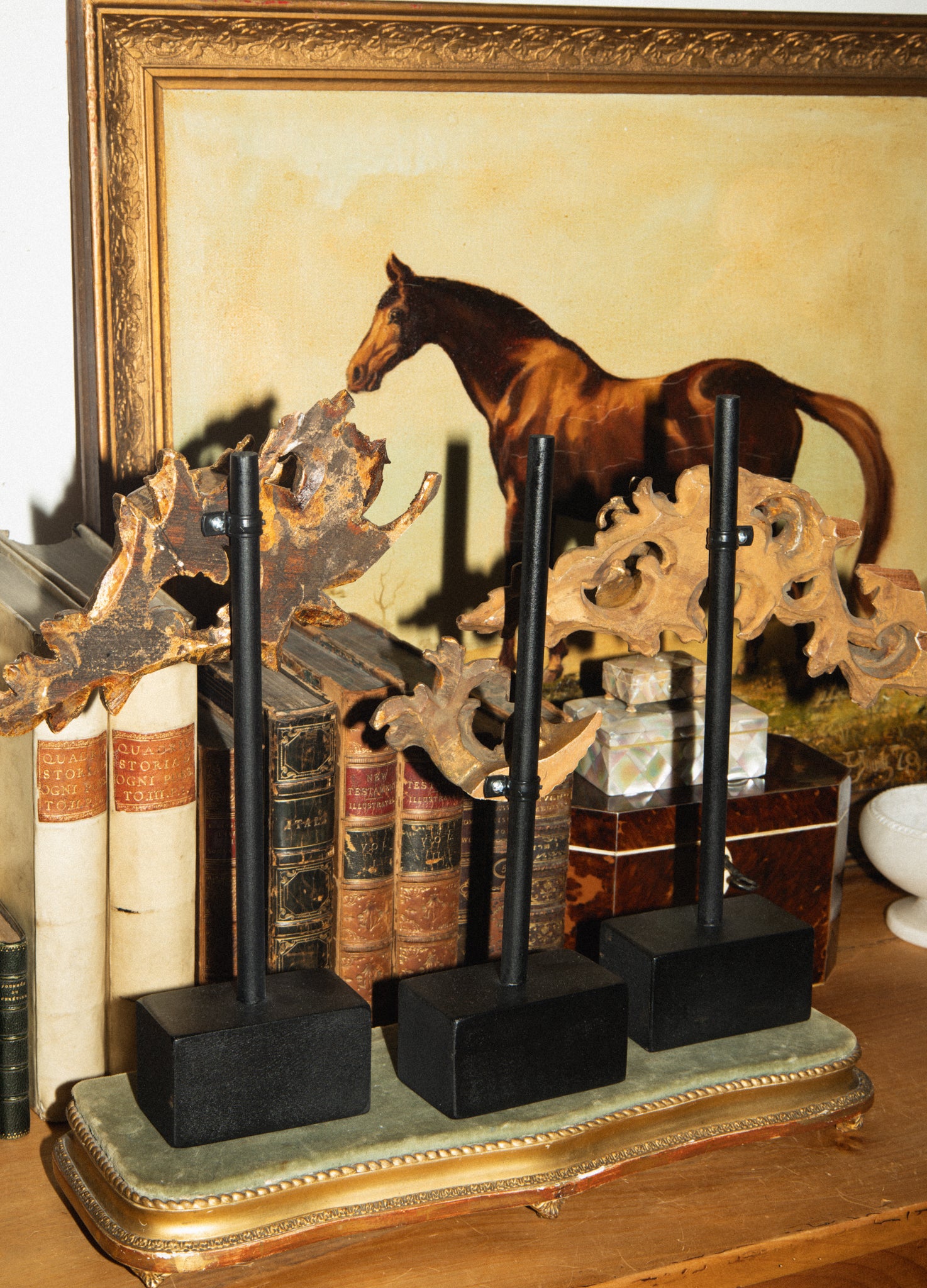 French Gilded Wood Salvage Display