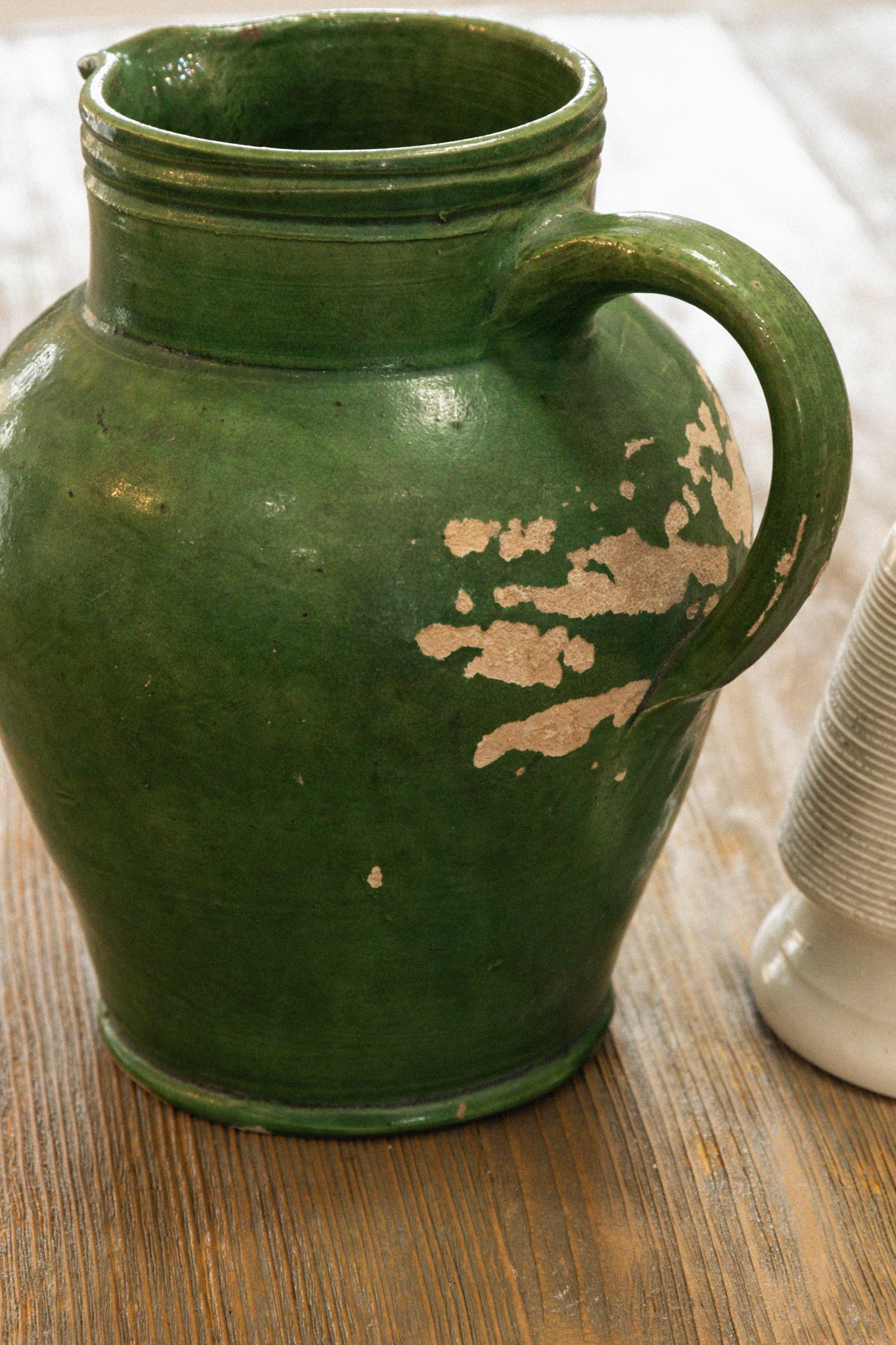 Antique Green French Pitcher