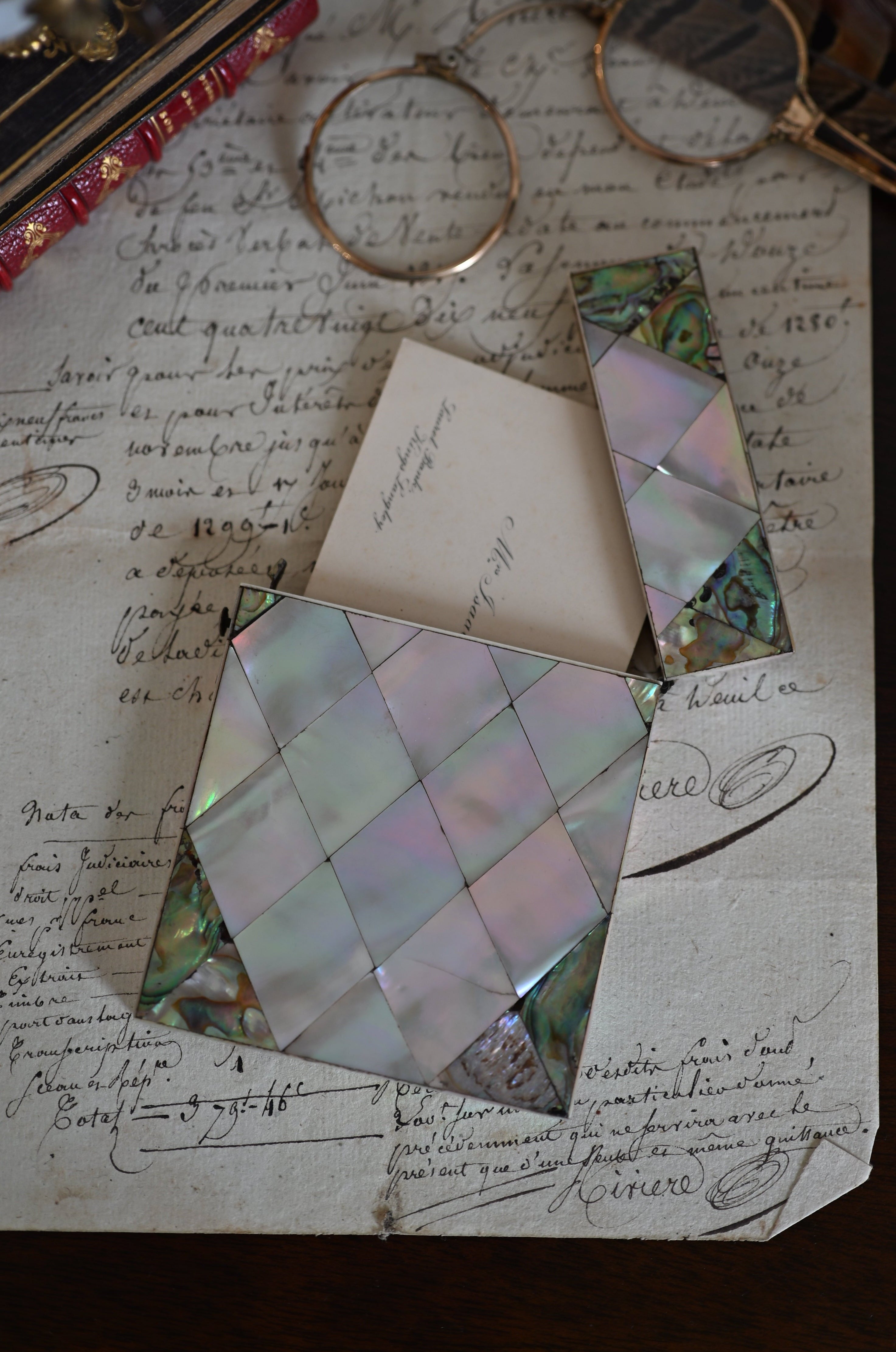 Mother of Pearl and Abalone Calling Card Case