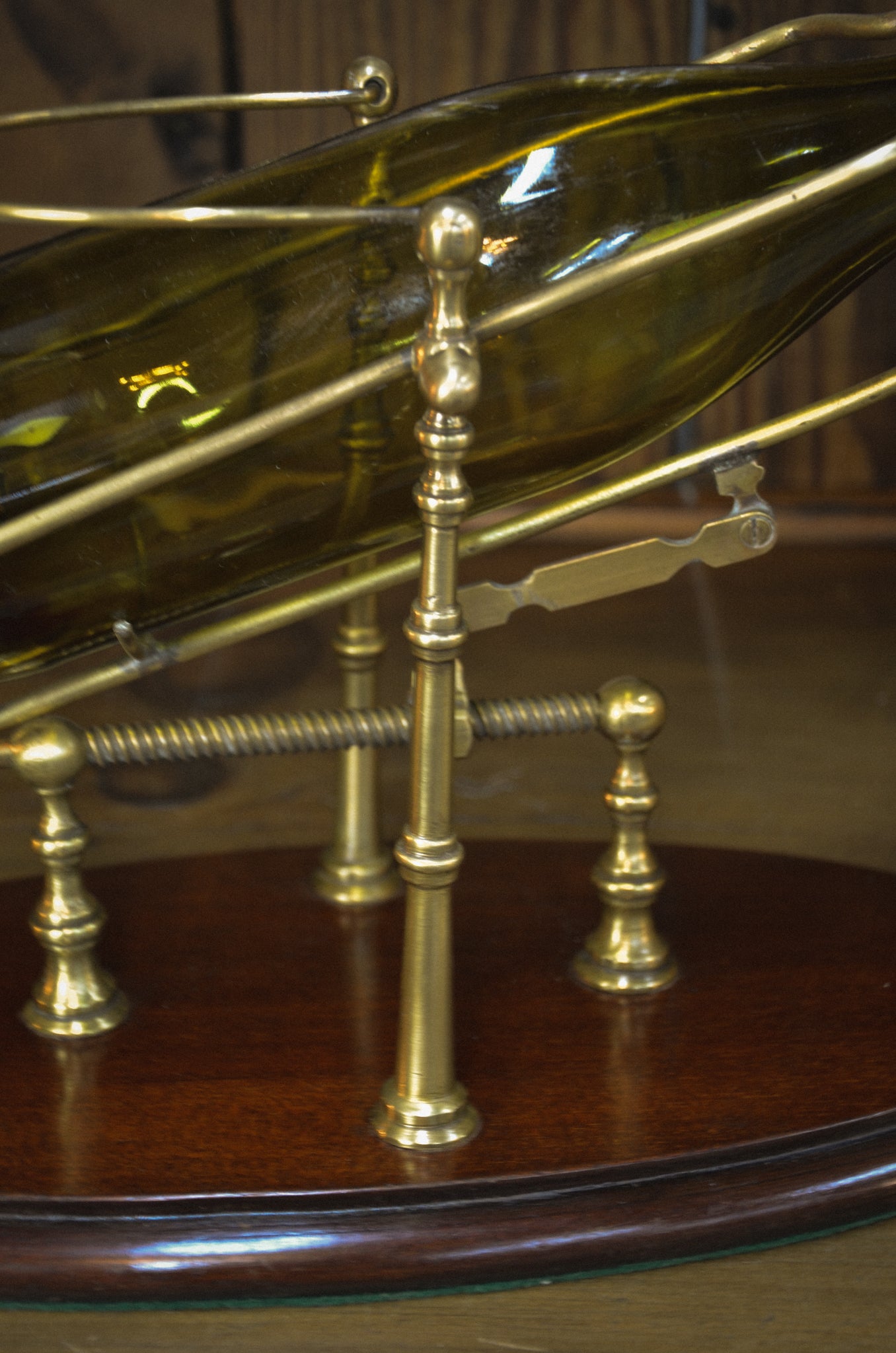 English Brass Wine Decanting Cradle
