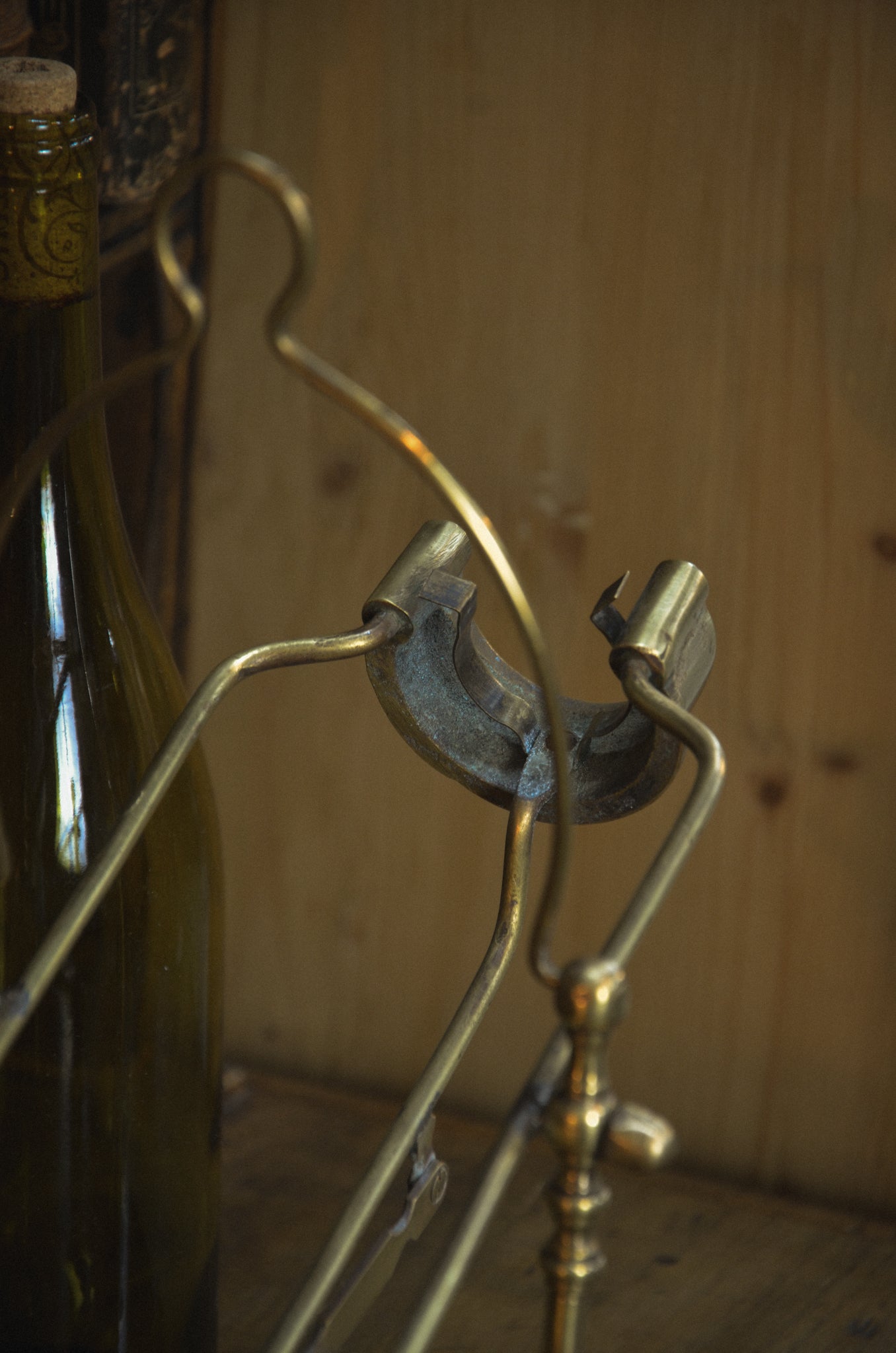 English Brass Wine Decanting Cradle