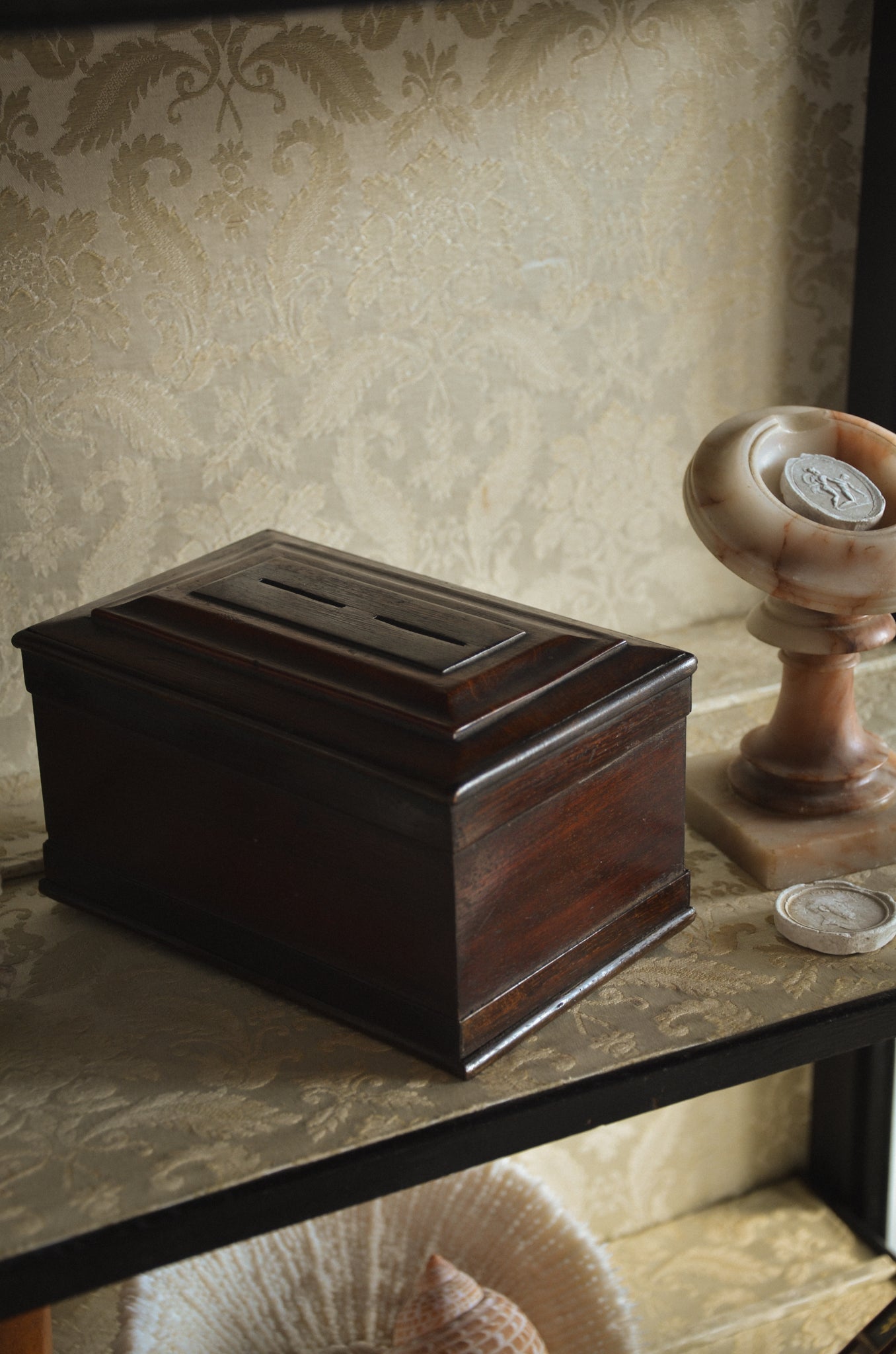 Antique Rosewood Piggy Bank