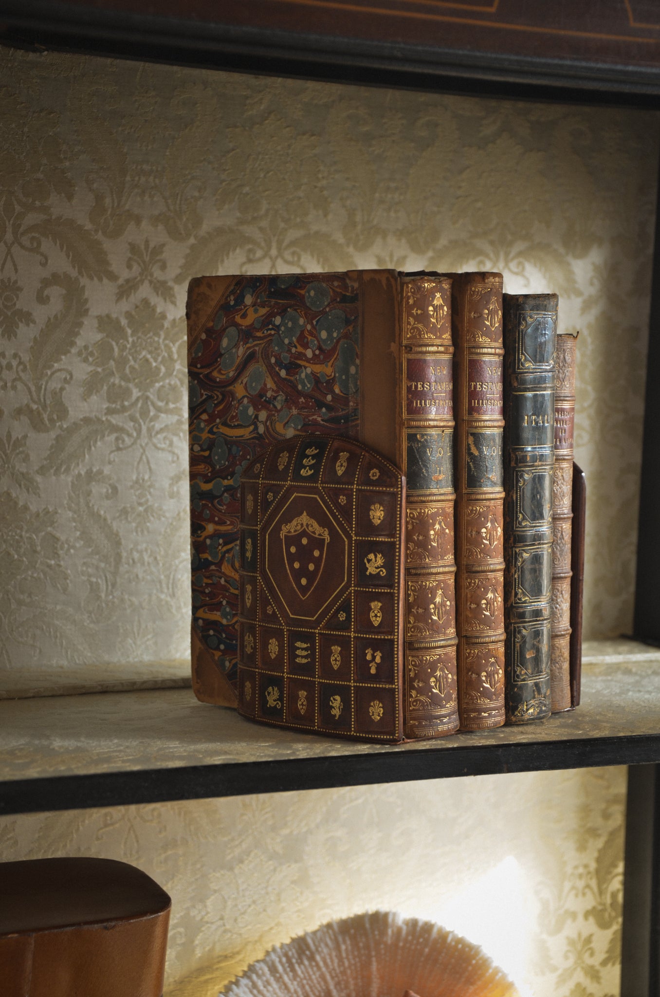 Italian Leather Bound Bookends