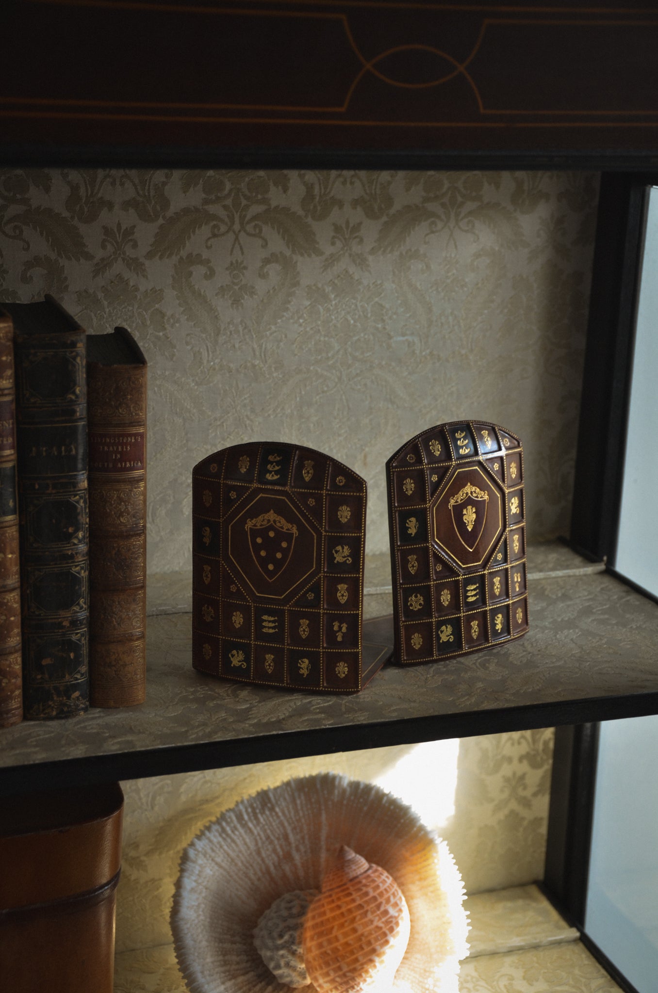 Italian Leather Bound Bookends