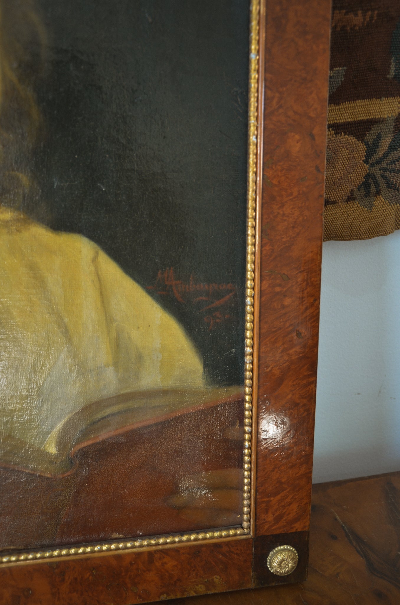 Female Portrait Bibliophile Large Oil Painting on Canvas