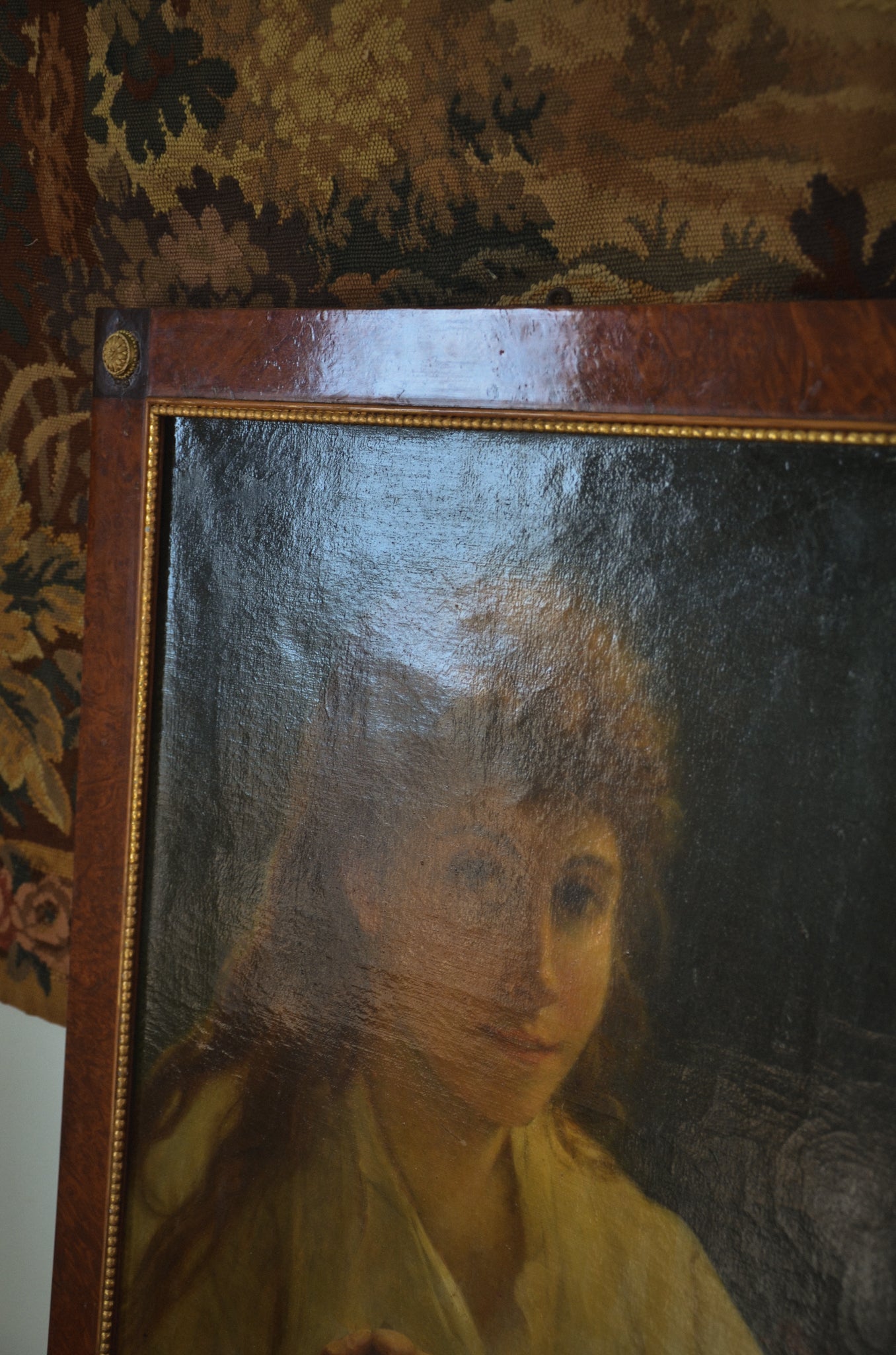 Female Portrait Bibliophile Large Oil Painting on Canvas