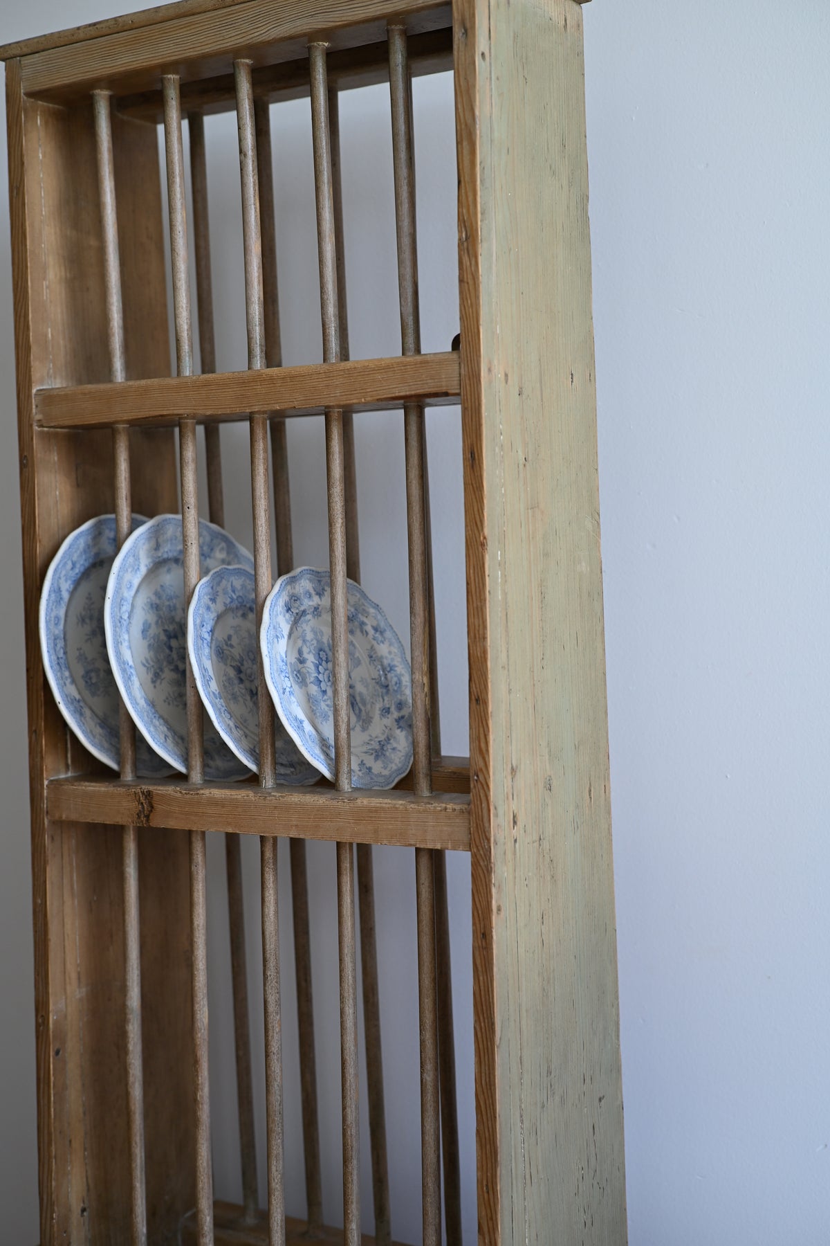 Antique Victorian English Pine Plate Rack