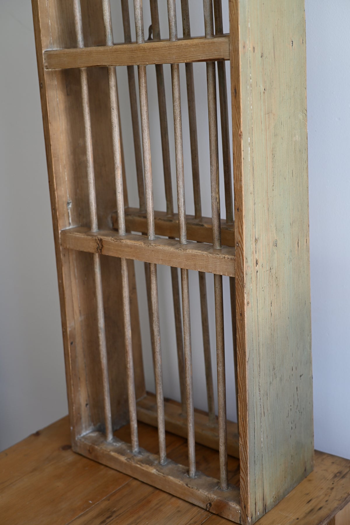 Antique Victorian English Pine Plate Rack
