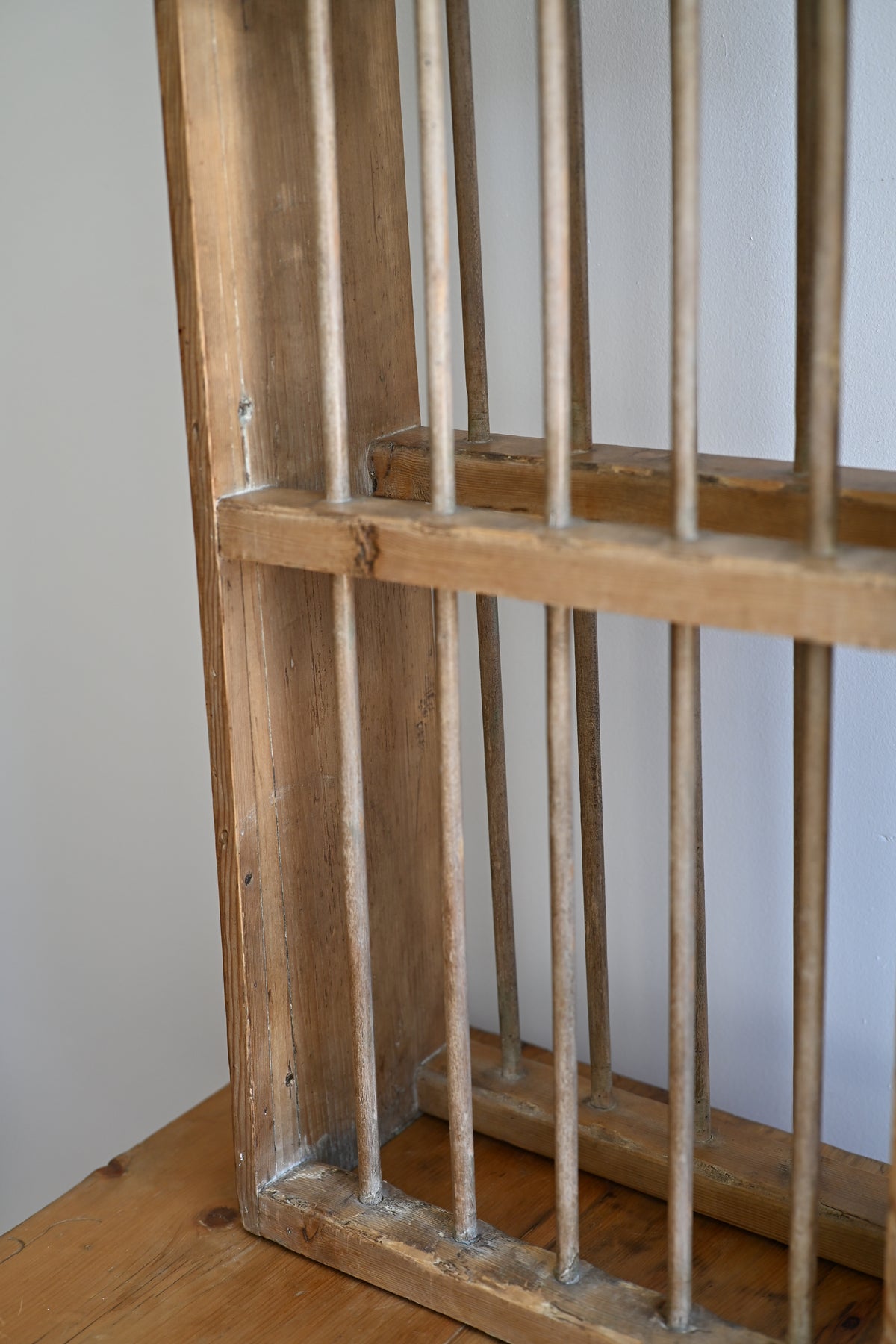 Antique Victorian English Pine Plate Rack