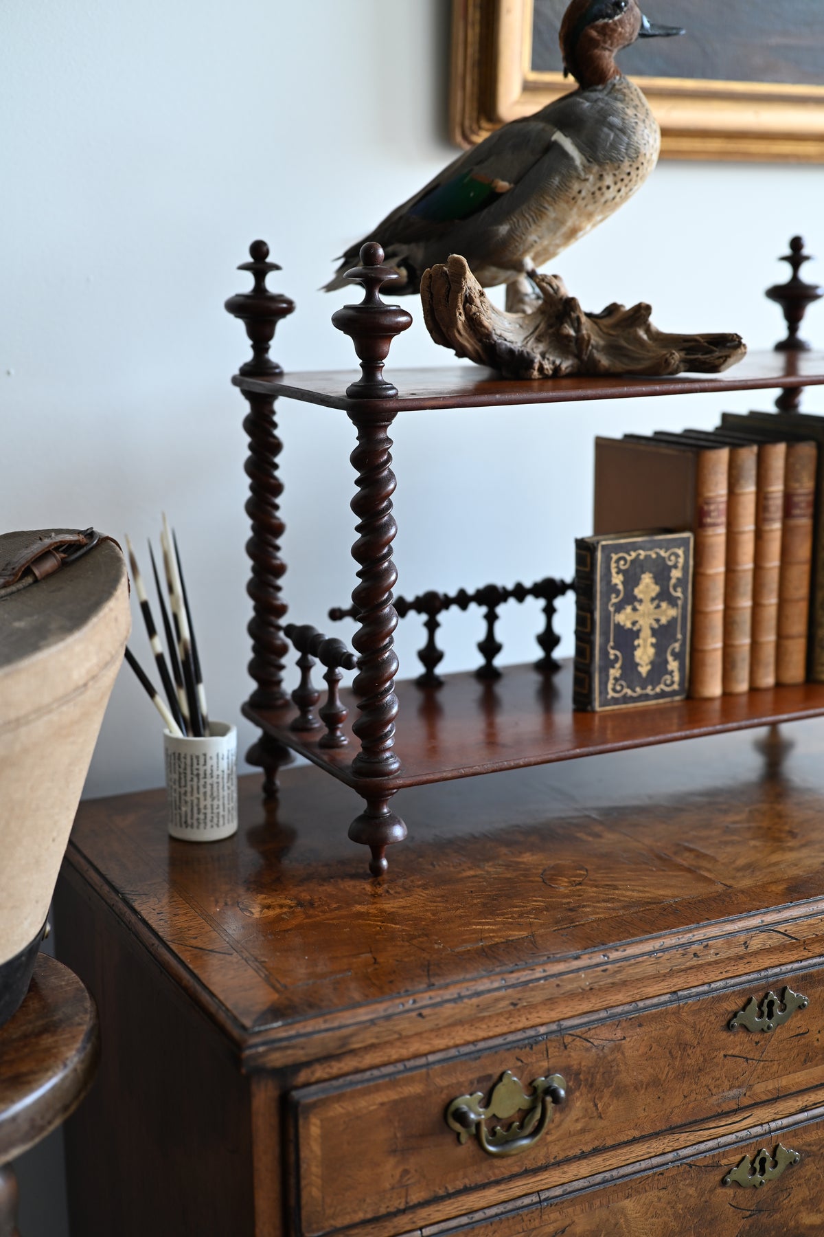 English 19th Century Mahogany Barley Twist What not Shelf