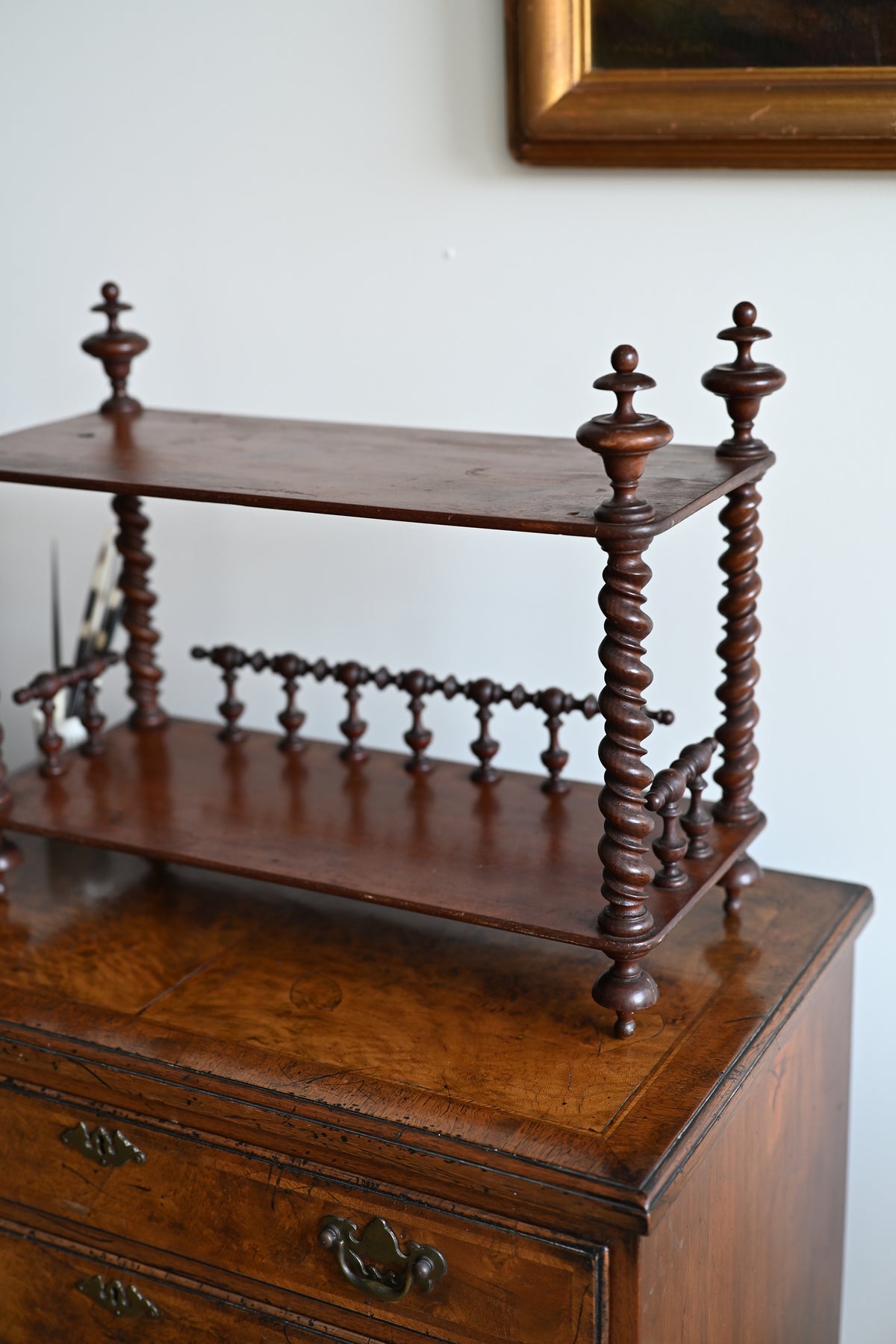 English 19th Century Mahogany Barley Twist What not Shelf