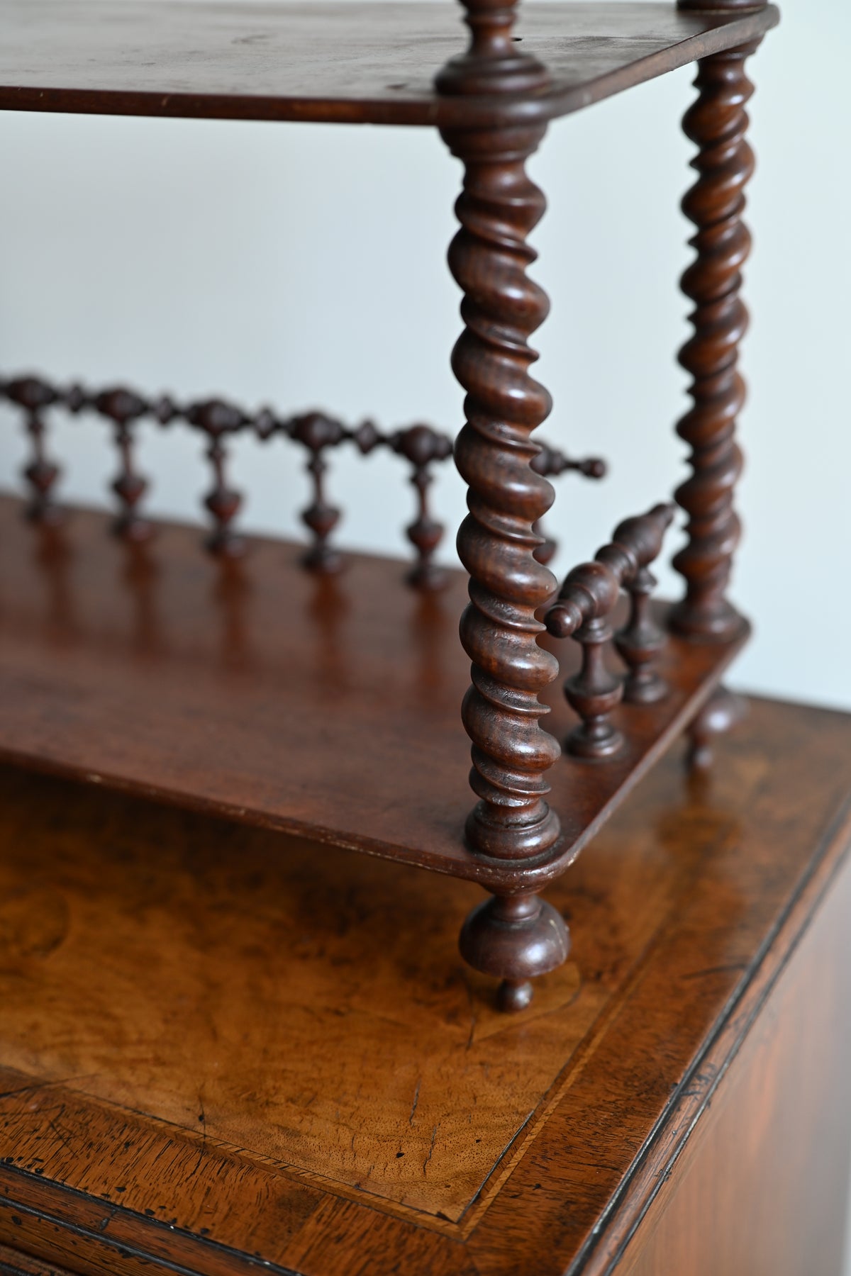English 19th Century Mahogany Barley Twist What not Shelf